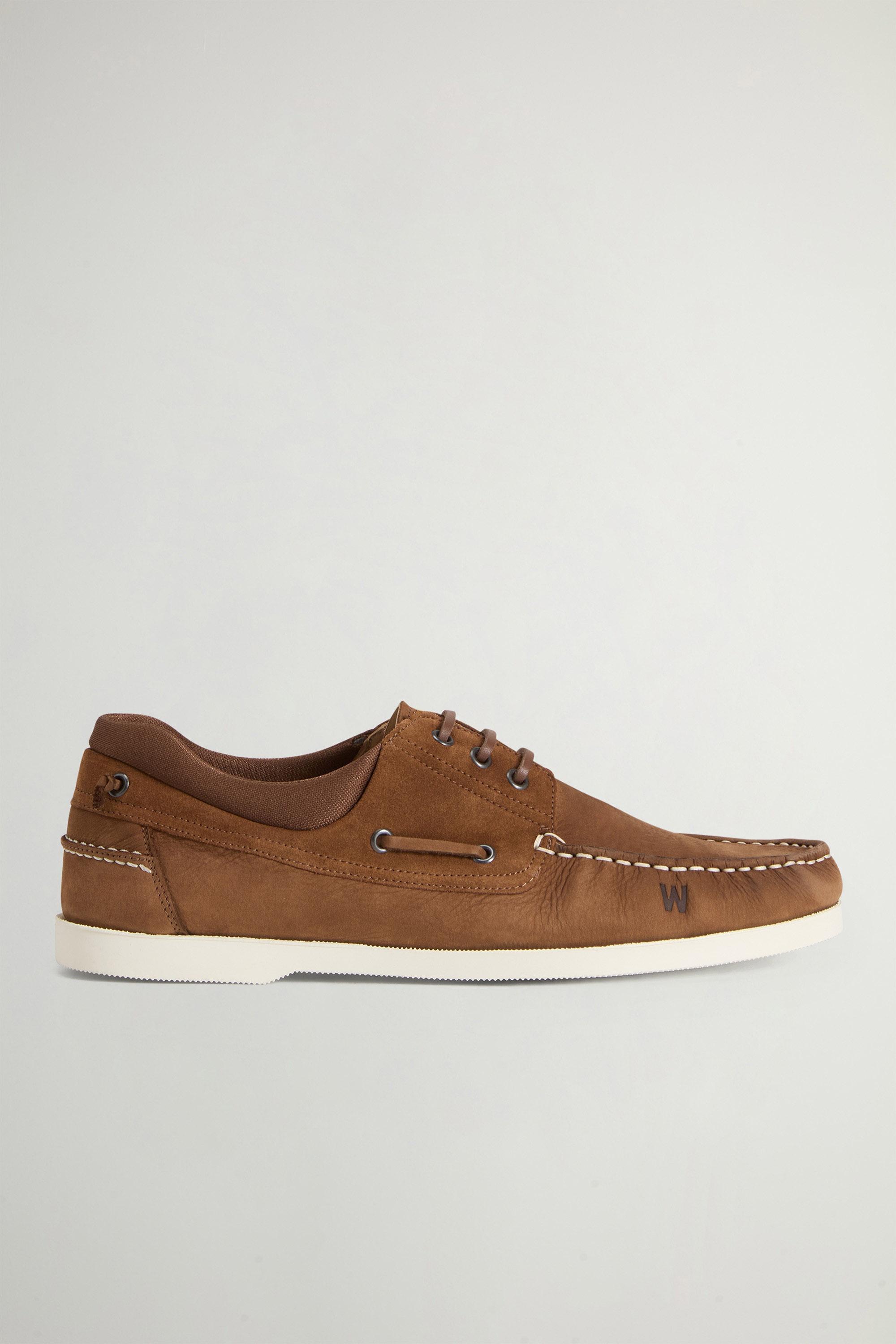 Boat Shoes in Nubuck and Suede Blend Brown photo 1 | Woolrich