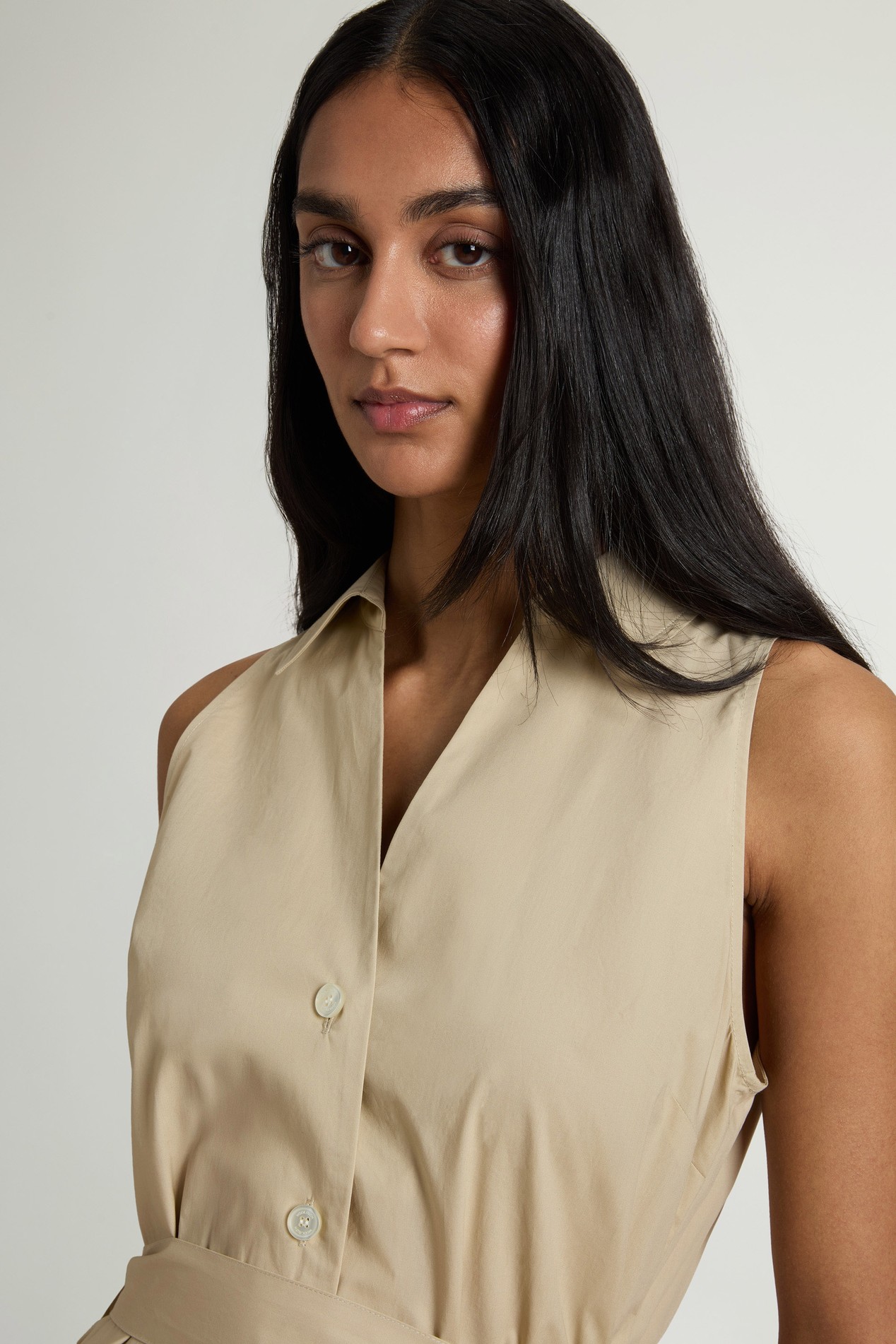 COTTON POPLIN SHIRT DRESS Beige photo 4 | Woolrich