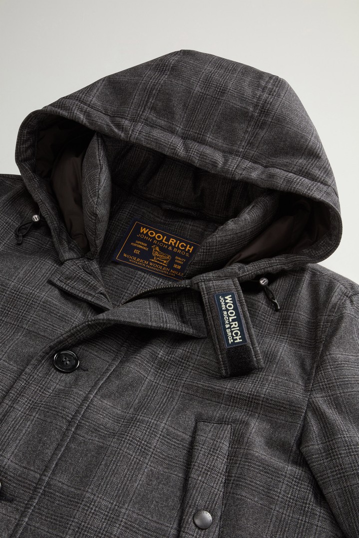 Zelander Prince of Wales Parka in Italian Pure Virgin Wool Gray photo 6 | Woolrich