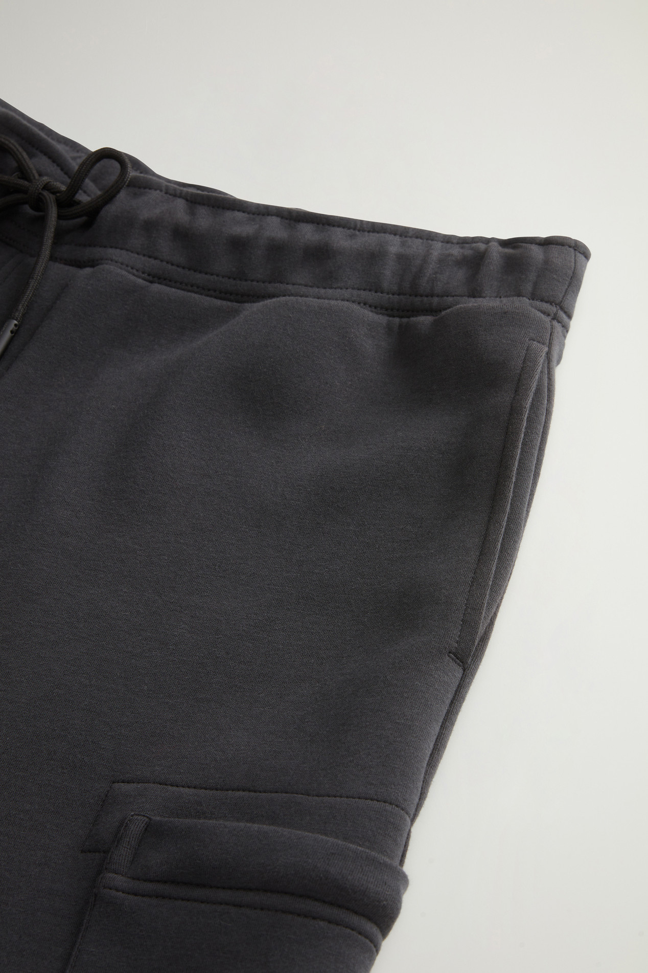 Cotton Blend Fleece Pants with Logo Black photo 3 | Woolrich