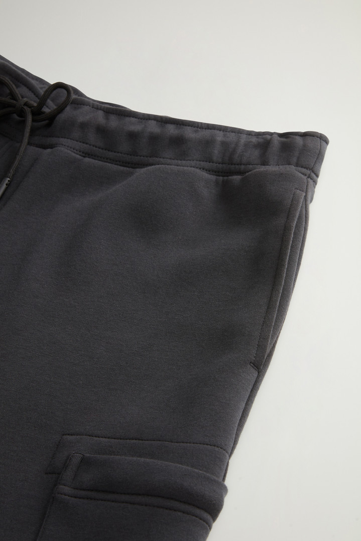 Cotton Blend Fleece Pants with Logo Black photo 3 | Woolrich