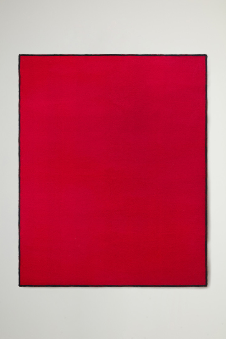 Double-Face Buffalo Check Blanket in Pure Wool Red photo 1 | Woolrich