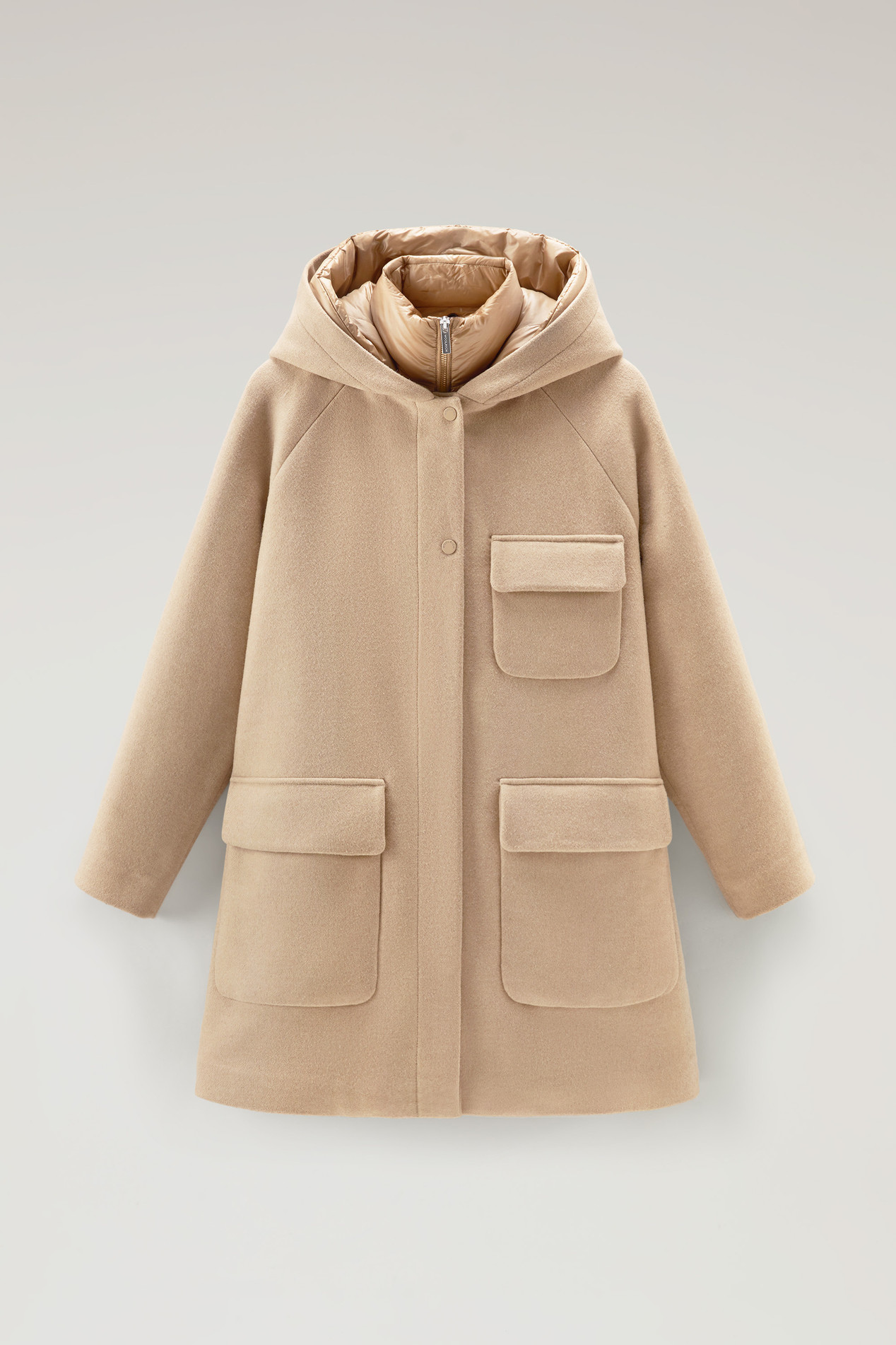 2-in-1 Sideline Parka in Manteco Recycled Wool Blend Beige photo 1 | Woolrich