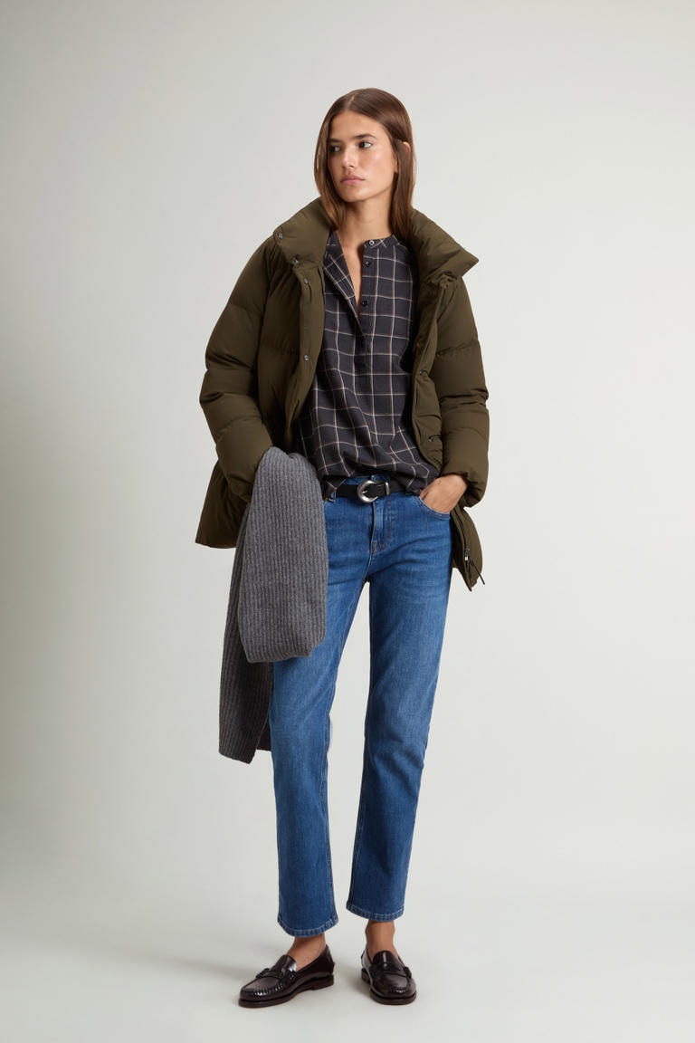 Madison Quilted Coat in Stretch Nylon Green photo 1 | Woolrich