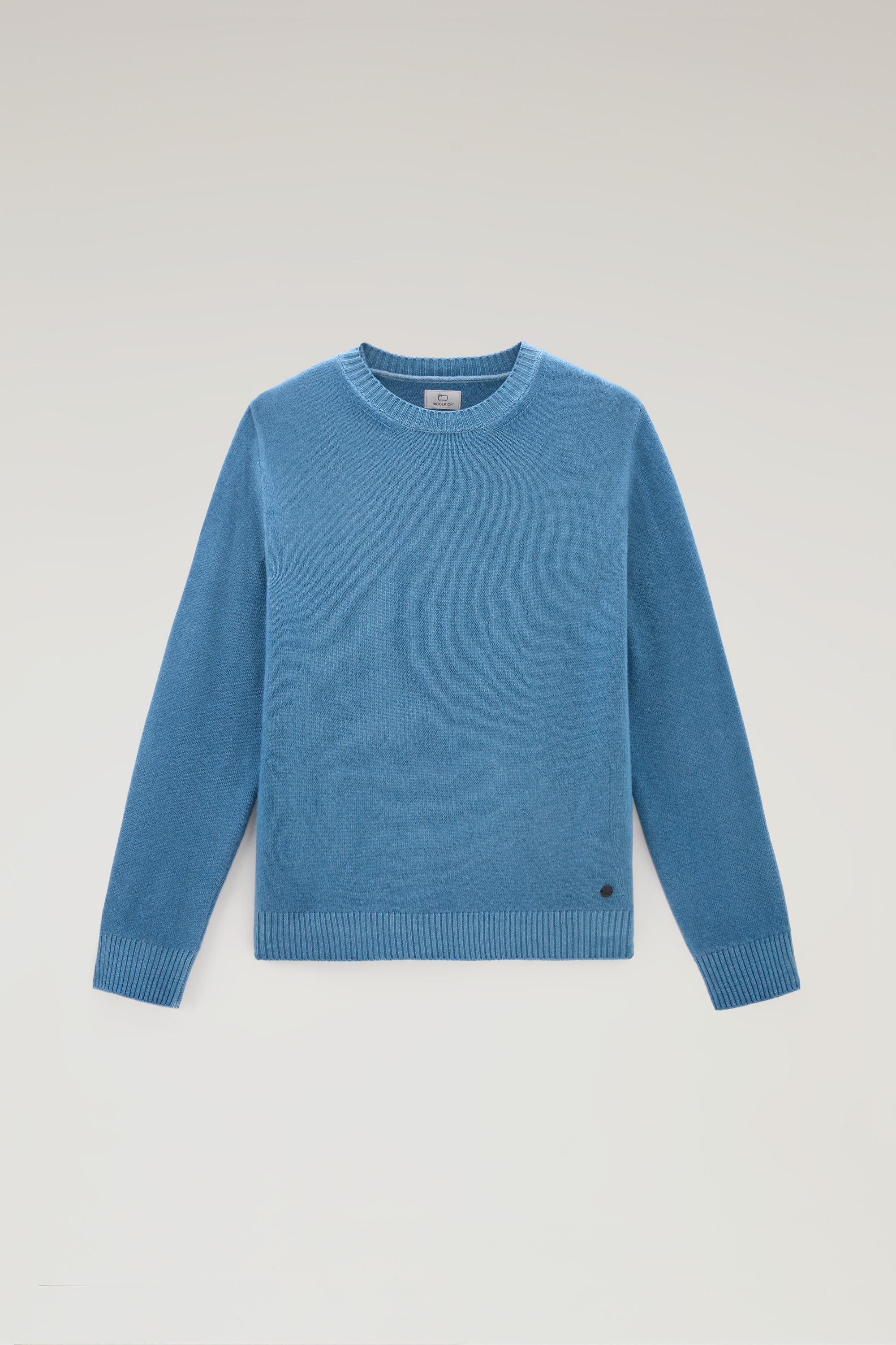 Garment-dyed Crewneck in Pure Virgin Wool Blue photo 1 | Woolrich