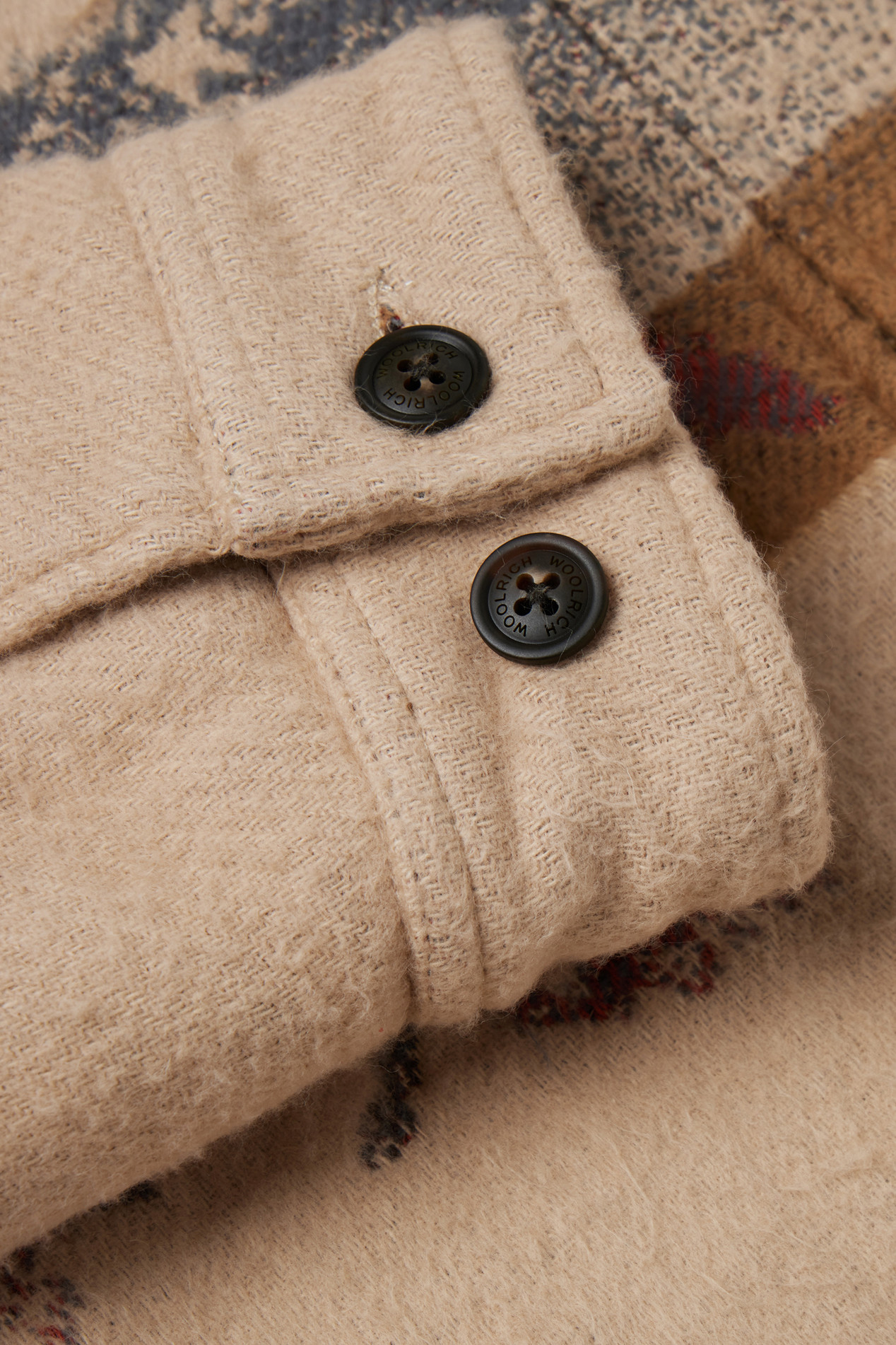 Overshirt in Pure Cotton with Jacquard Workmanship - One Of These Days / Woolrich Beige photo 4 | Woolrich