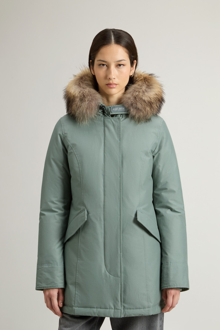 Arctic Parka in Ramar Cloth with Detachable Fur Trim Green photo 1 | Woolrich