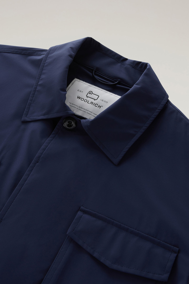 Field Jacket in Matt Finish Stretch Nylon Blue photo 2 | Woolrich