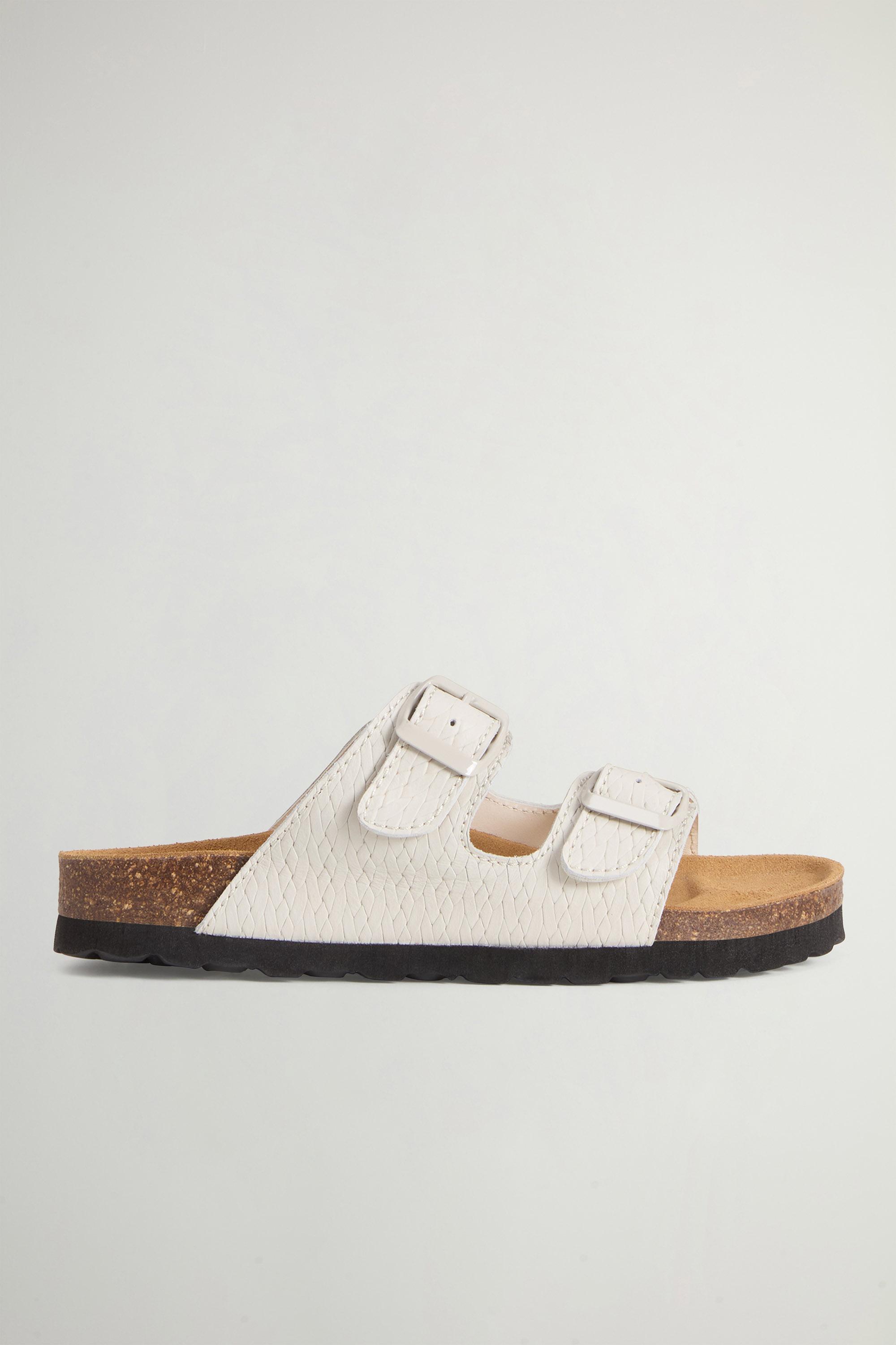 Sandals in Printed Leather with Buckles White photo 1 | Woolrich