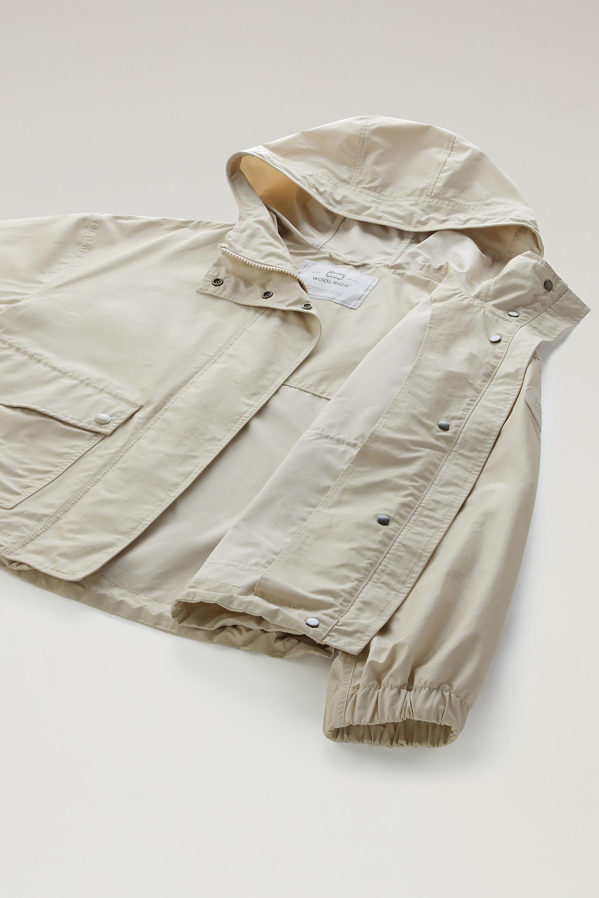 Waxed Jacket in Cotton Nylon Blend with Hood Beige photo 6 | Woolrich