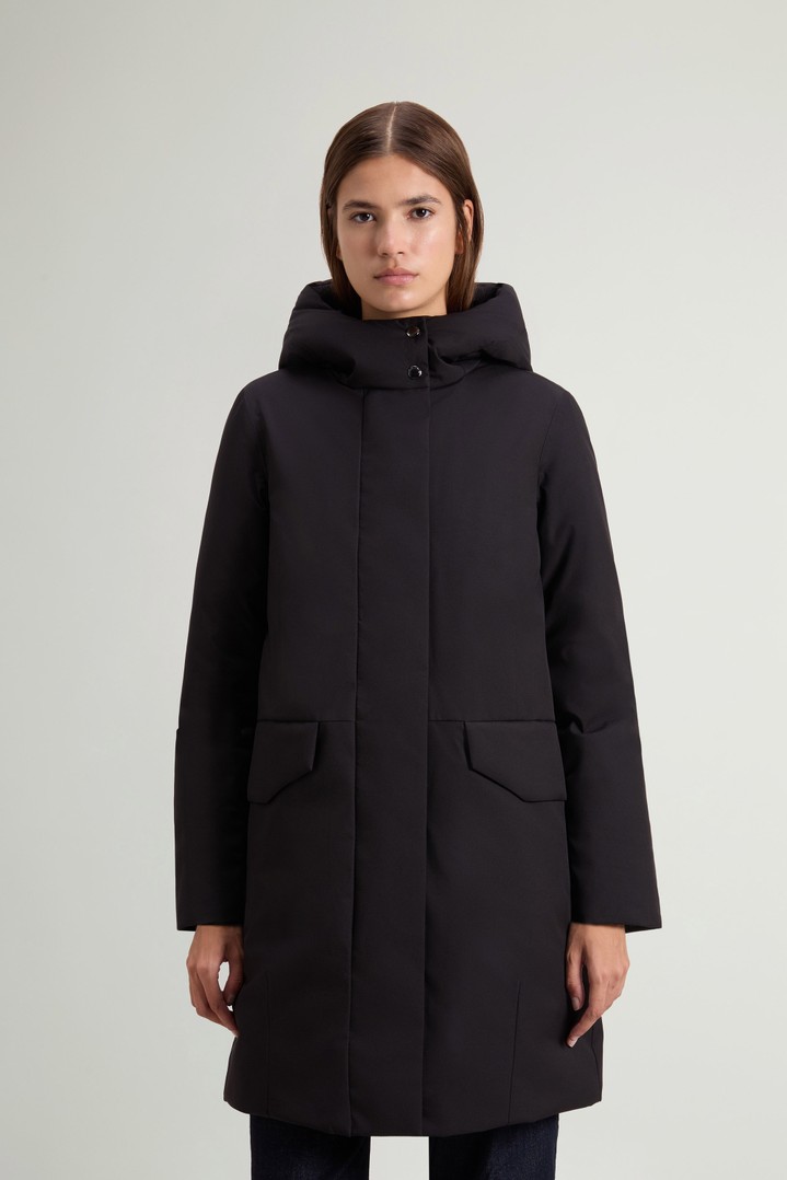 Padded Hooded Parka in Light Stretch Black photo 1 | Woolrich