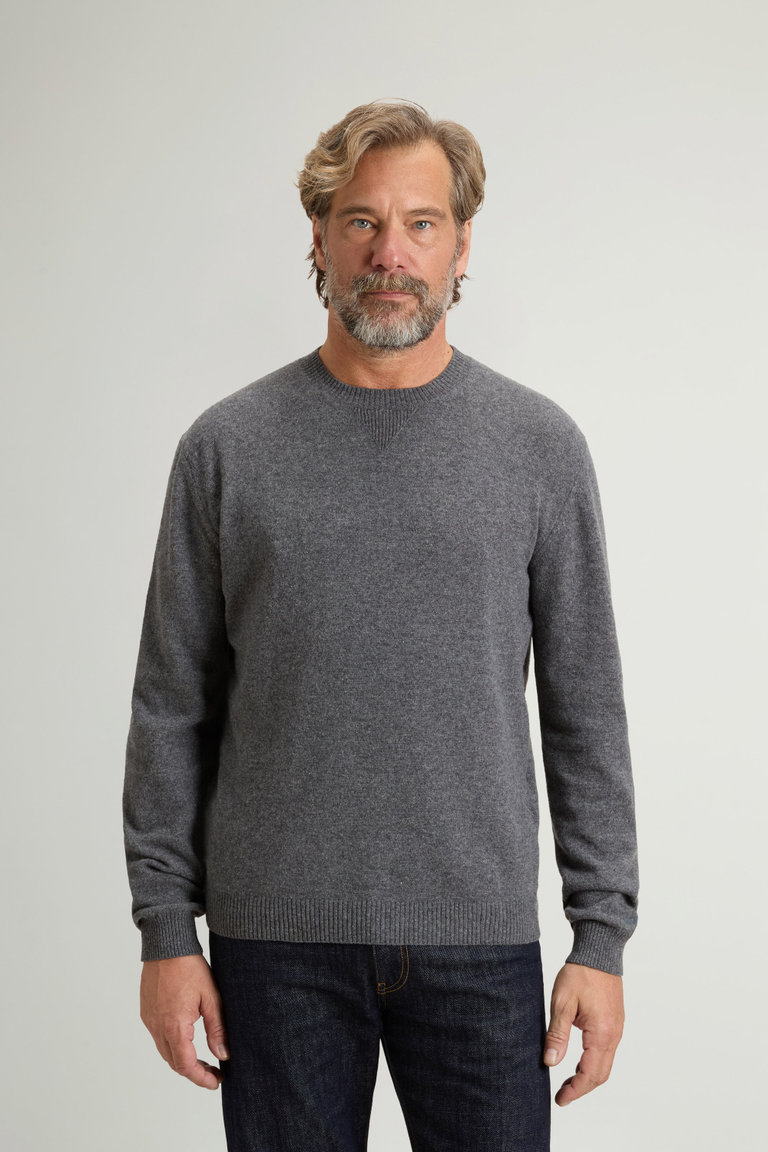 Pullover aus Schurwolle und Kaschmir mit Rundhalsausschnitt Grau photo 1 | Woolrich