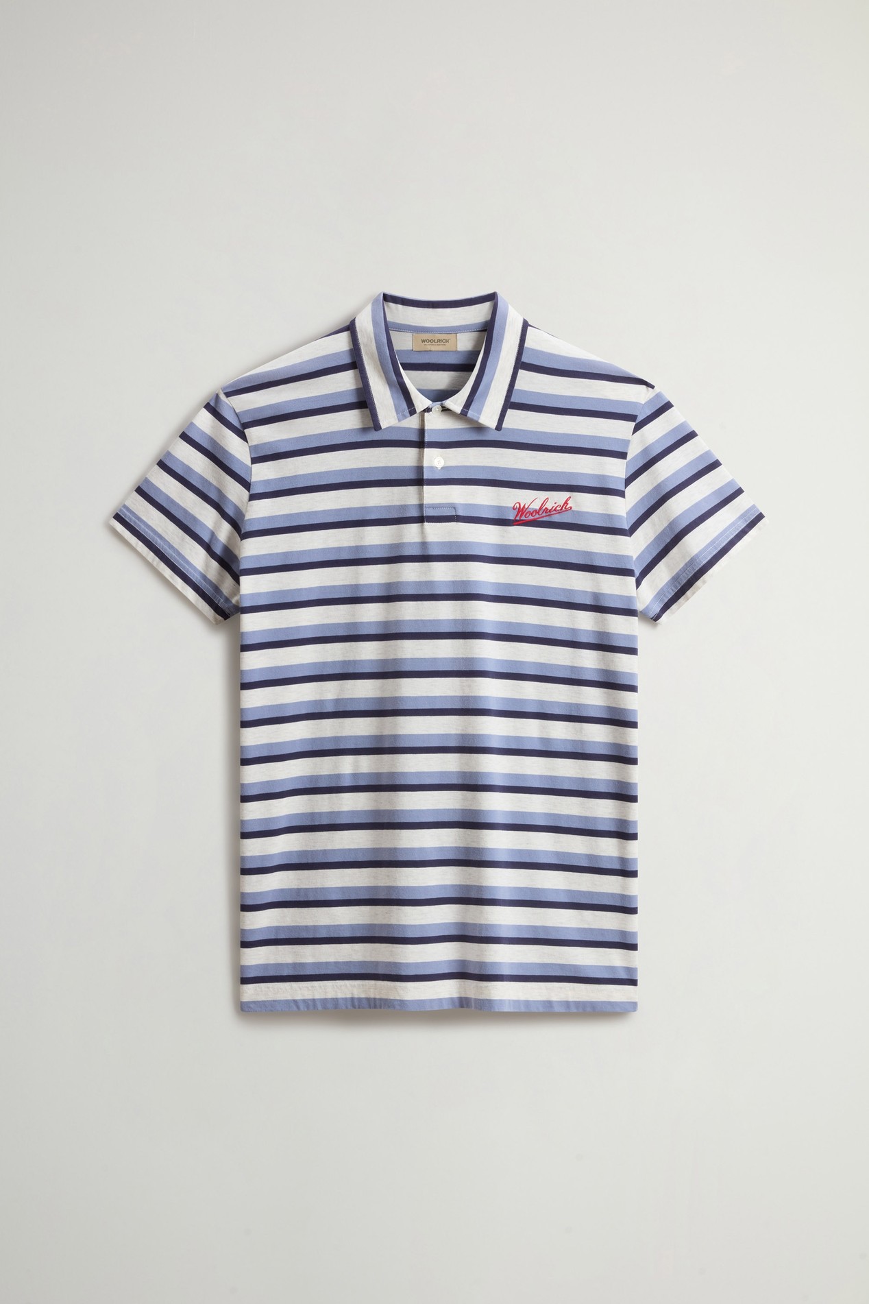 STRIPED COTTON MELANGE S/S POLO Blau photo 5 | Woolrich