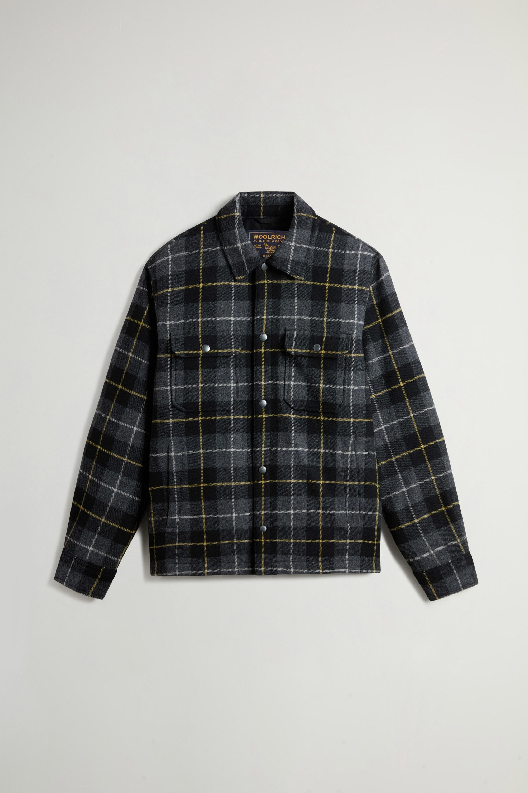 Alaskan Check Overshirt in Recycled Italian Wool Blend Gray photo 5 | Woolrich
