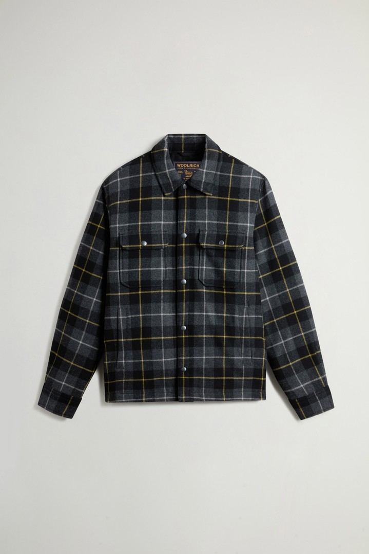 Alaskan Check Overshirt in Recycled Italian Wool Blend Gray photo 5 | Woolrich