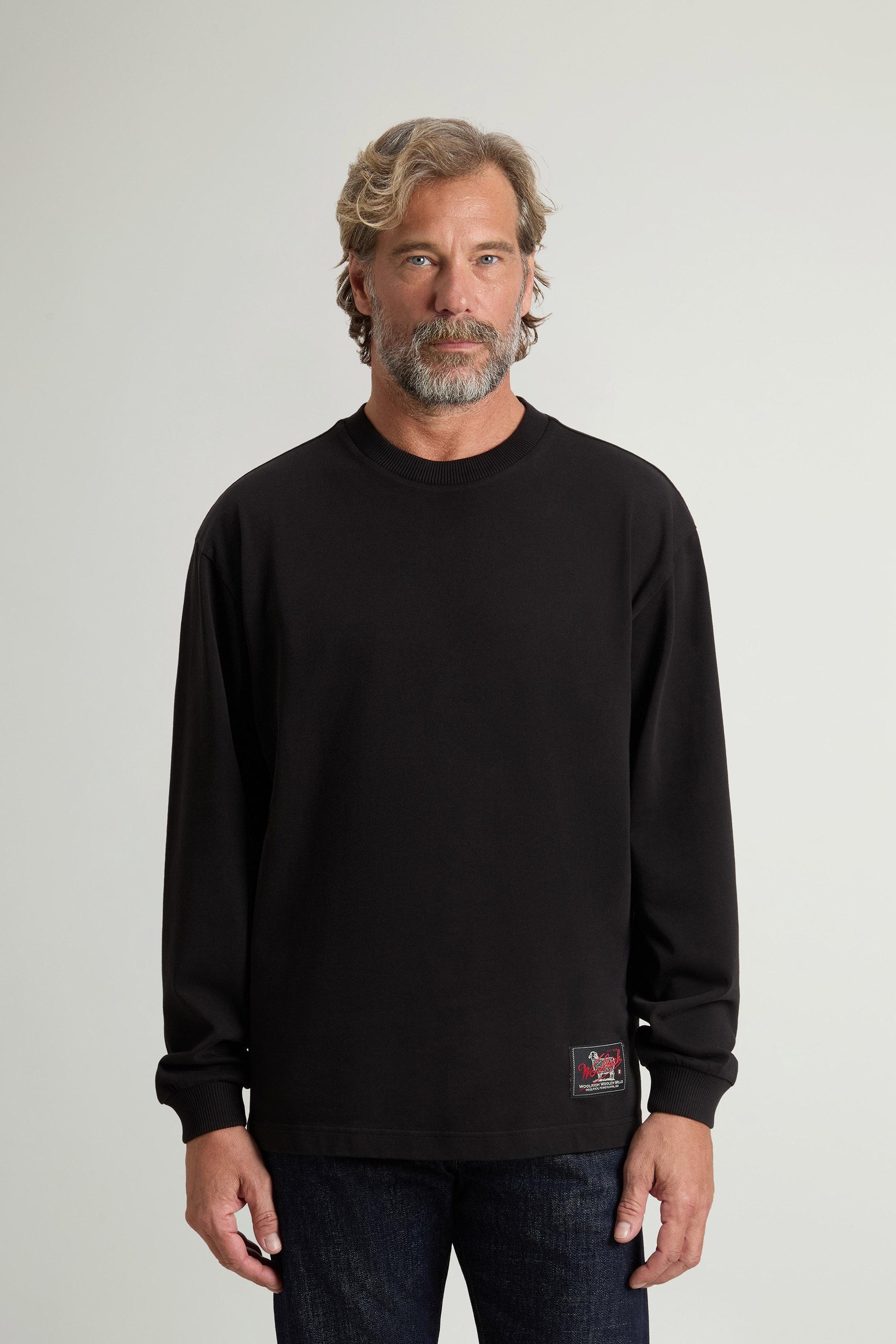 Langarmoberteil aus reiner Baumwolle Schwarz photo 1 | Woolrich