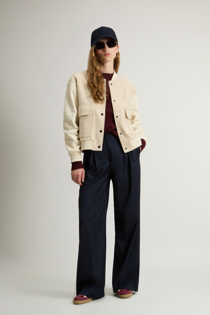 MIXED FLEECE BOMBER Beige photo 2 | Woolrich