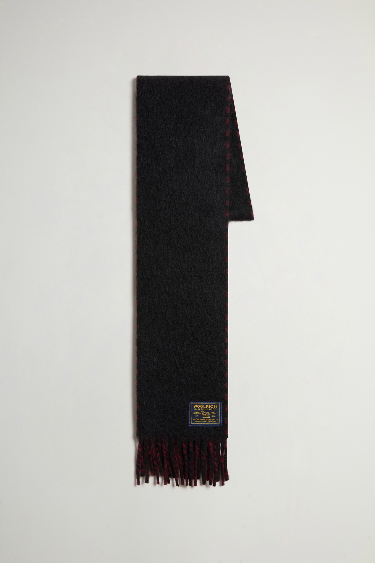 WOOL CHECK SCARF Black photo 2 | Woolrich