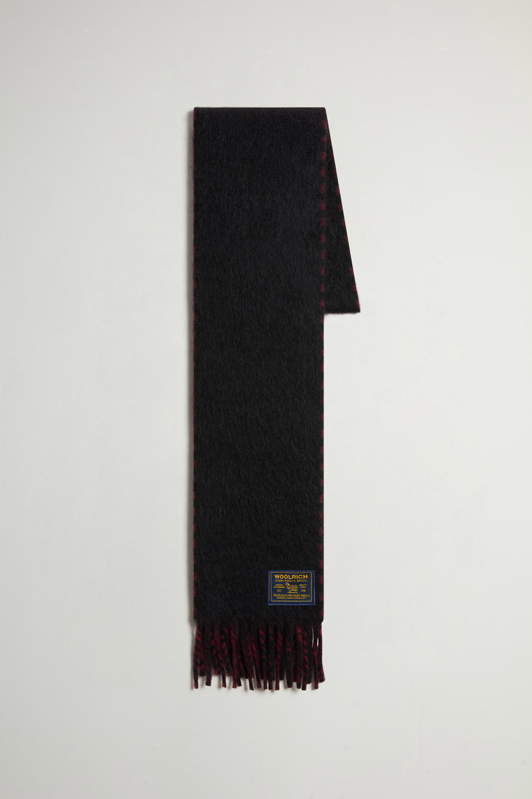 Double-Faced Scarf in Virgin Wool, Alpaca and Mohair Blend Black photo 1 | Woolrich