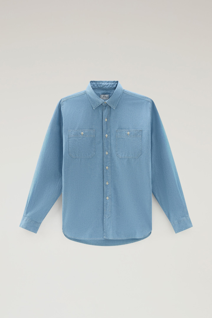 Chambray Shirt in Pure Cotton Blue photo 1 | Woolrich