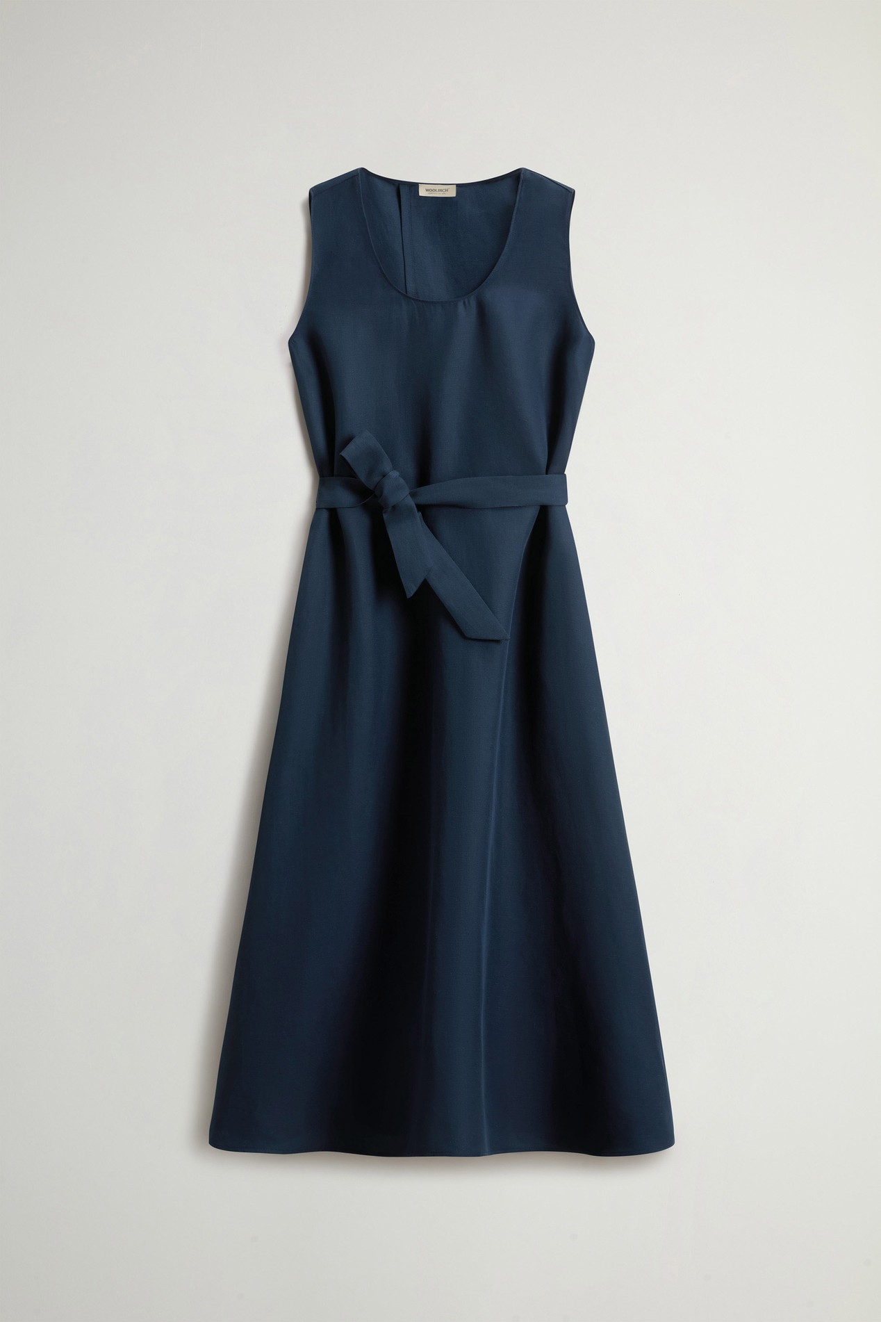 Sleeveless Dress in Linen Blend with Belt Blue photo 5 | Woolrich