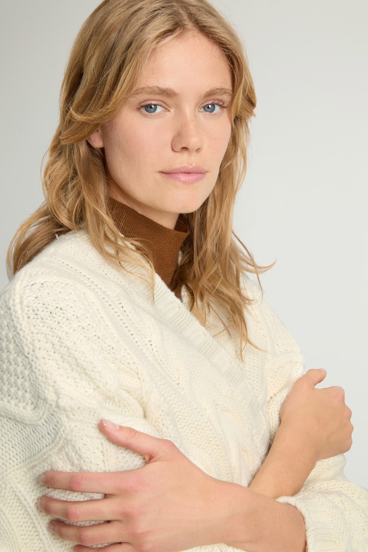 3GG ARAN LONG CARDIGAN White photo 4 | Woolrich