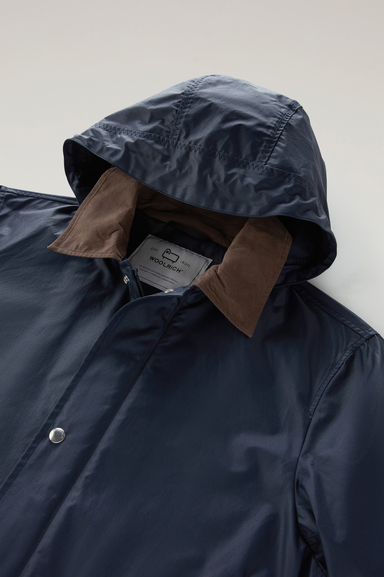 Waxed Jacket with Detachable Hood Blue photo 2 | Woolrich