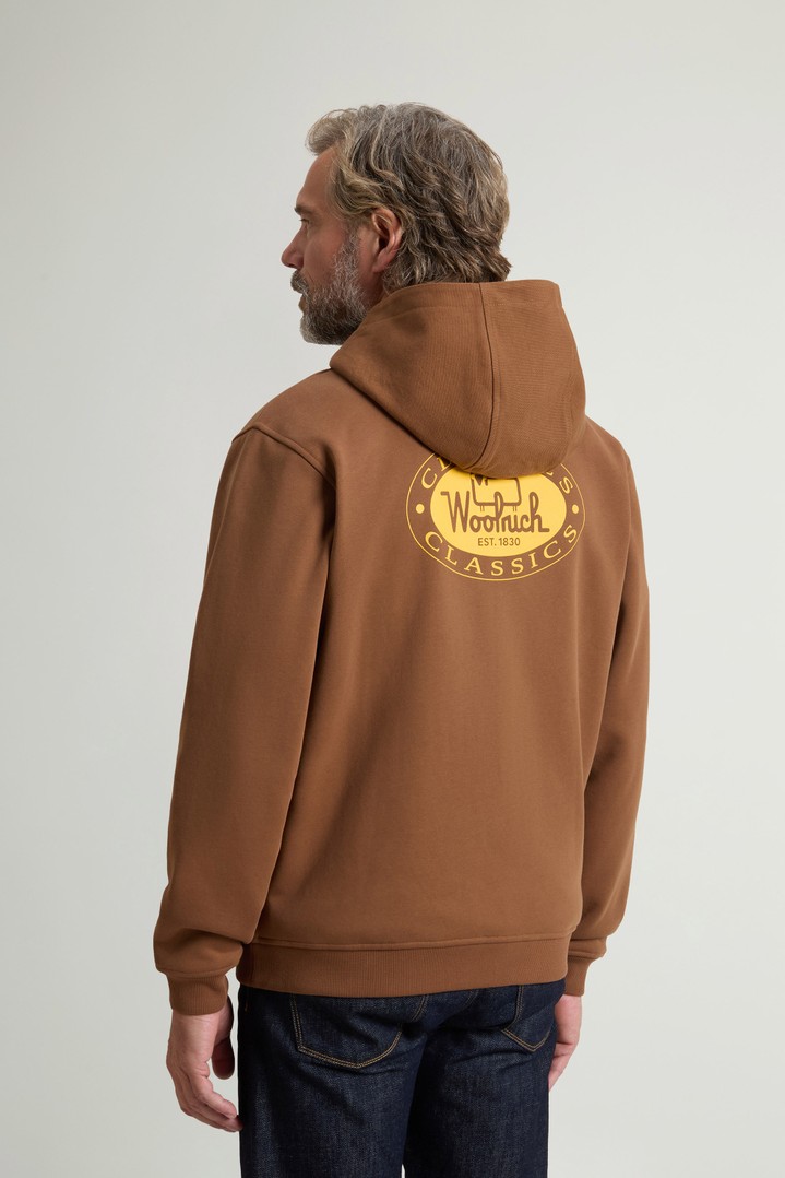 Full-Zipper Hoodie in Cotton Blend Brown photo 3 | Woolrich