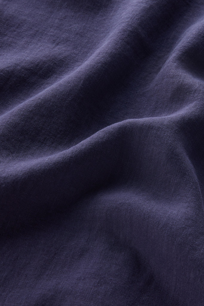 Garment-Dyed Pure Linen Shirt Blue photo 5 | Woolrich