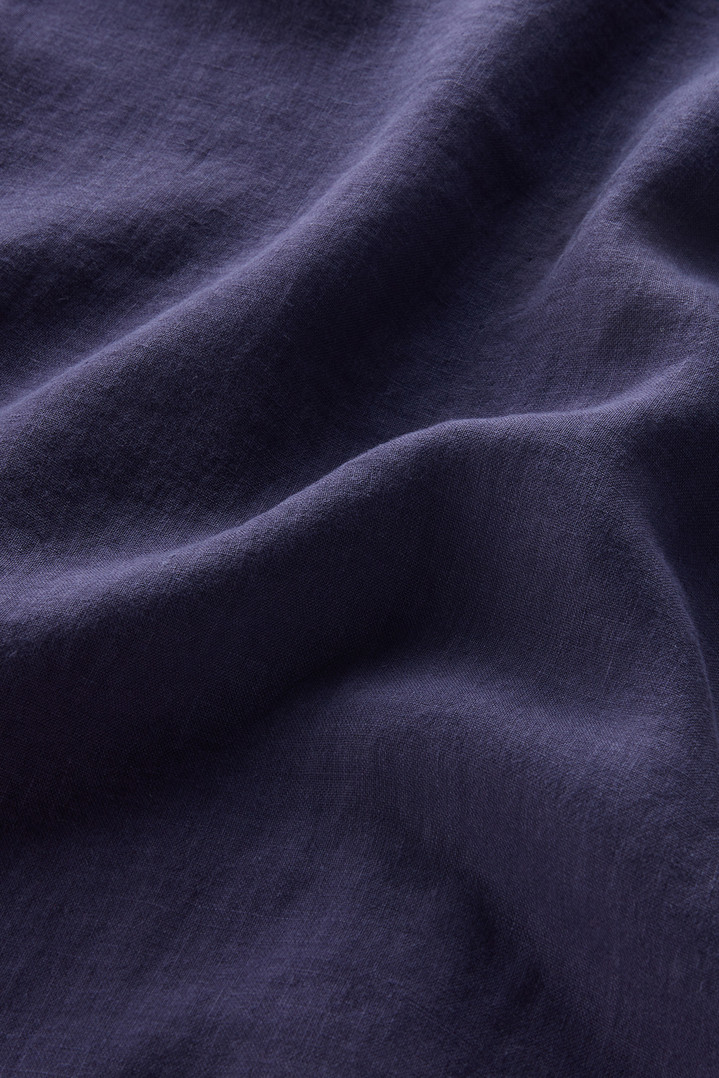 Garment-Dyed Pure Linen Shirt Blue photo 5 | Woolrich