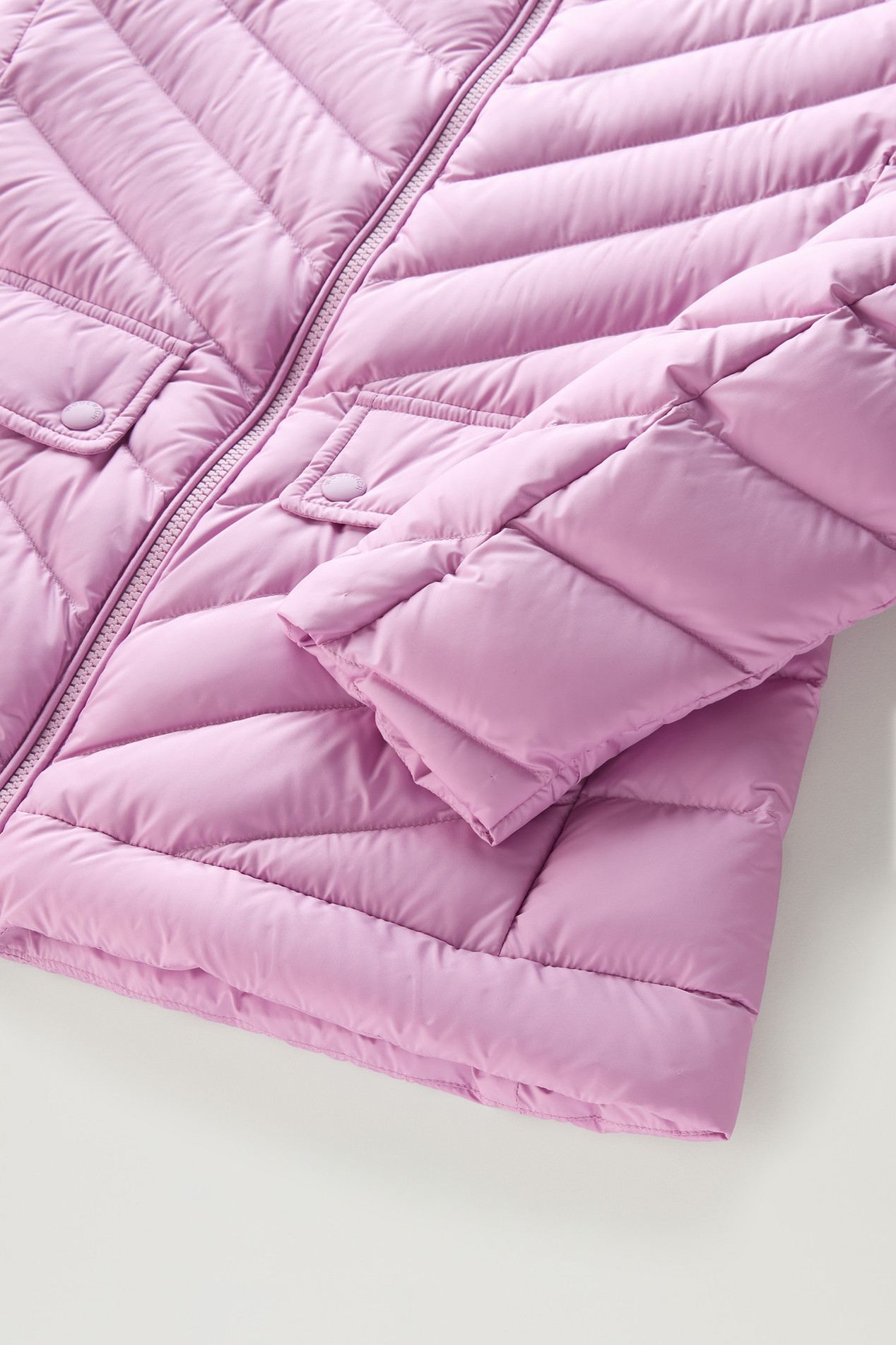 Short Padded Jacket with Chevron Quilting Pink photo 4 | Woolrich