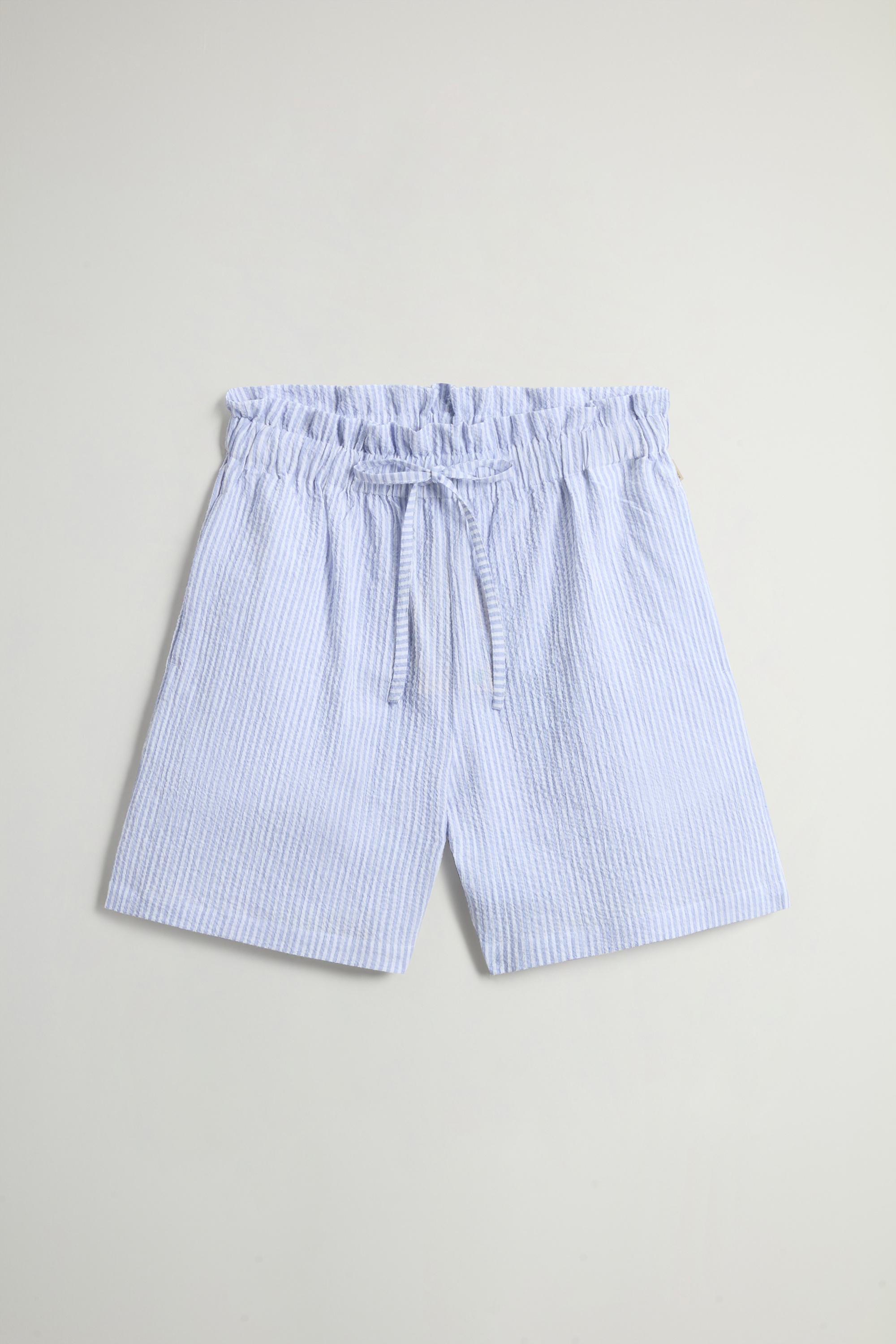 Seersucker Cotton Shorts Blue photo 1 | Woolrich