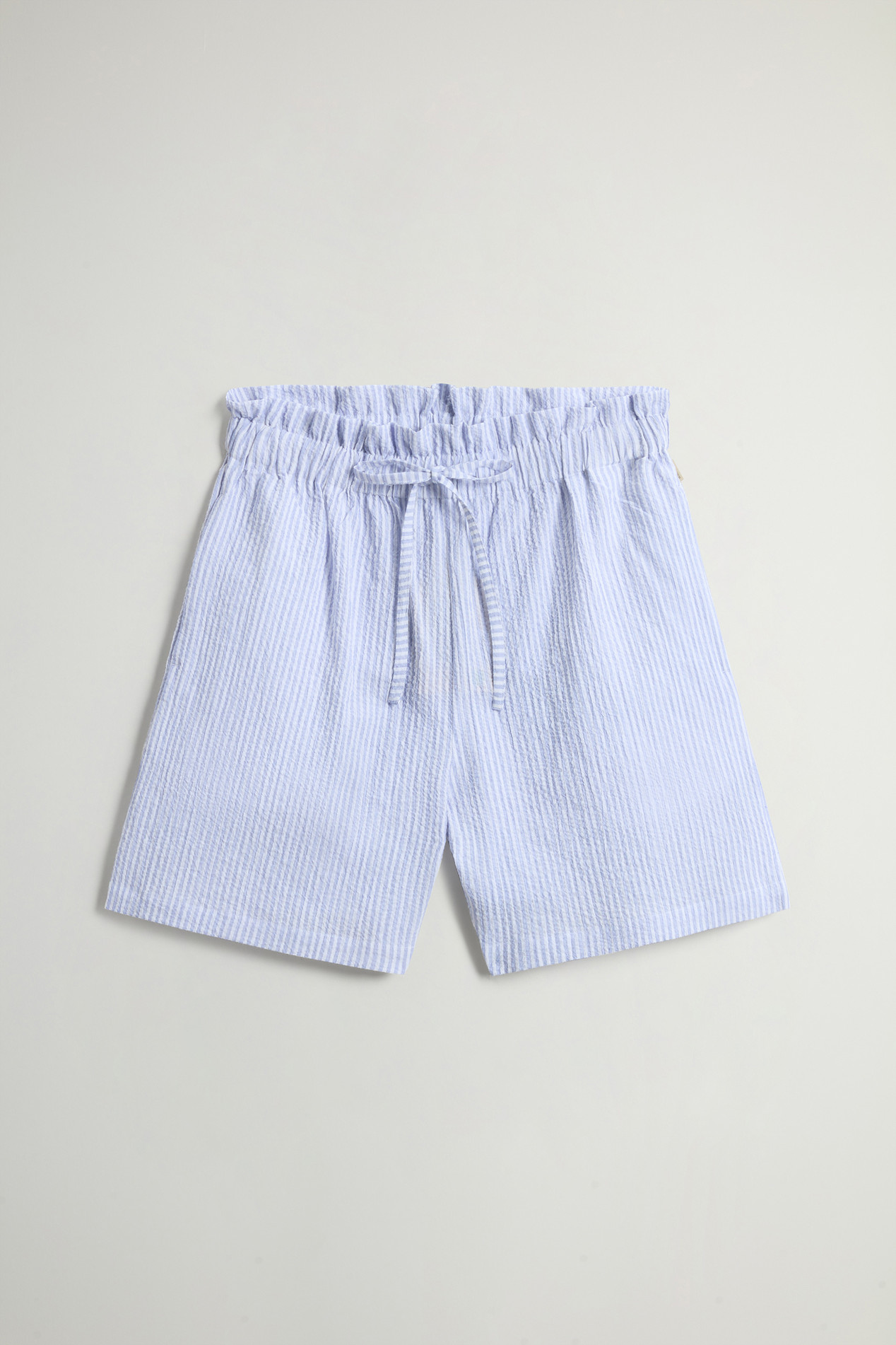 Seersucker Cotton Shorts Blue photo 1 | Woolrich