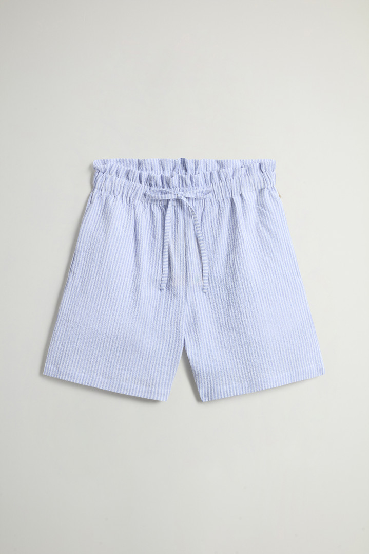 Seersucker Cotton Shorts Blue photo 1 | Woolrich