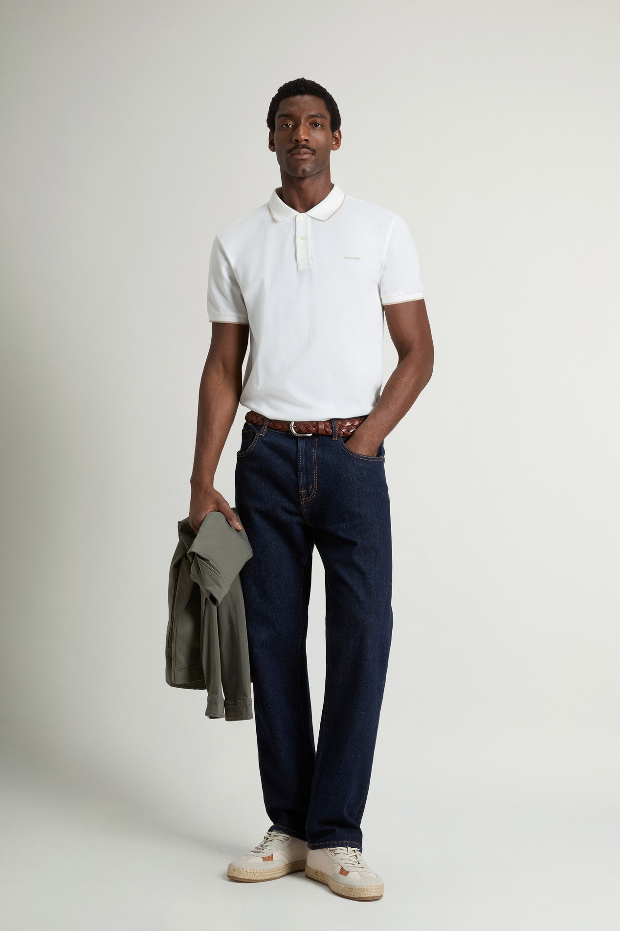 Monterey Polo Shirt in Stretch Cotton-Blend Pique White photo 2 | Woolrich