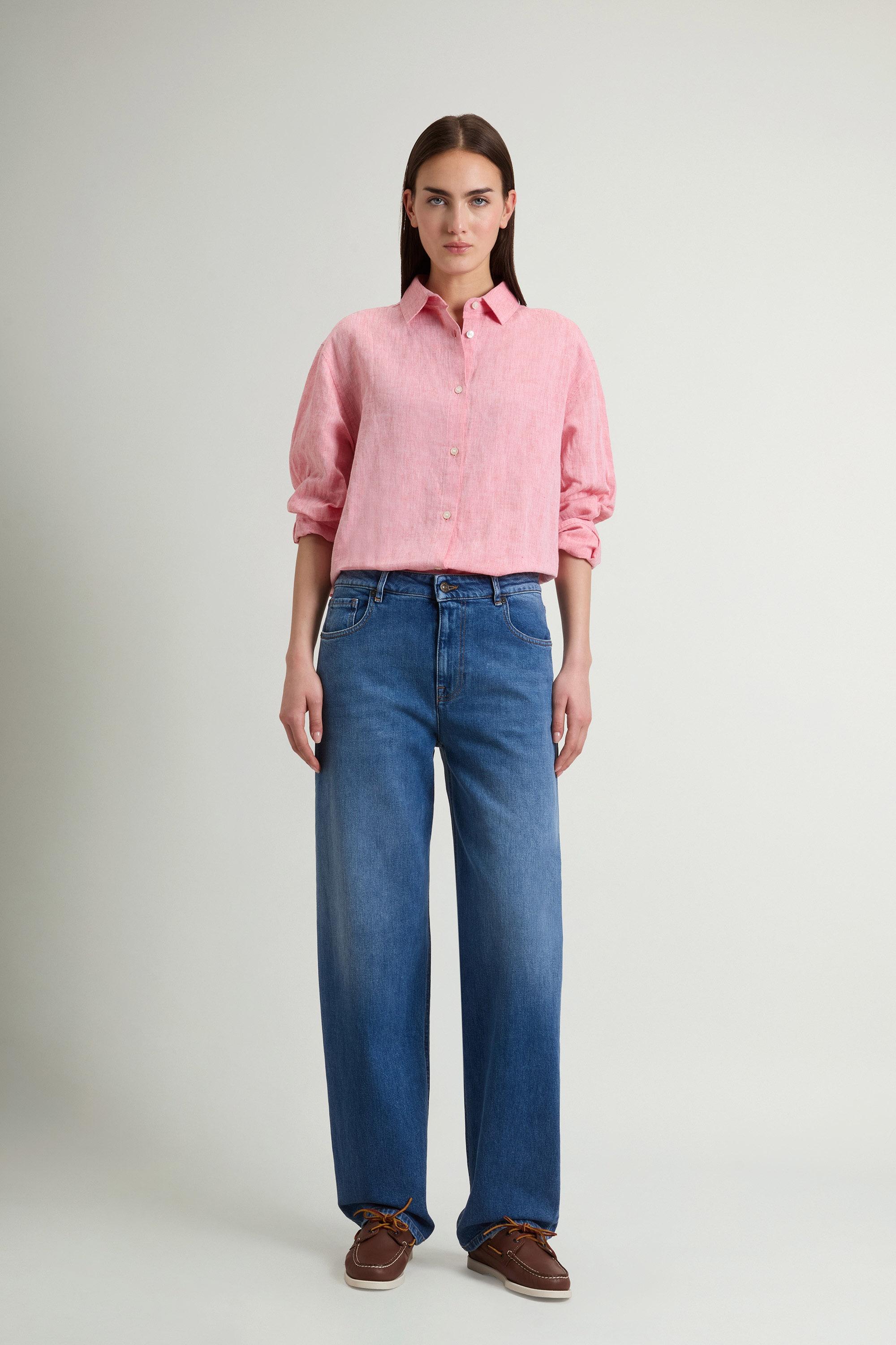 Wide-Leg Five-Pocket Jeans in Stretch Cotton Denim Blue photo 1 | Woolrich