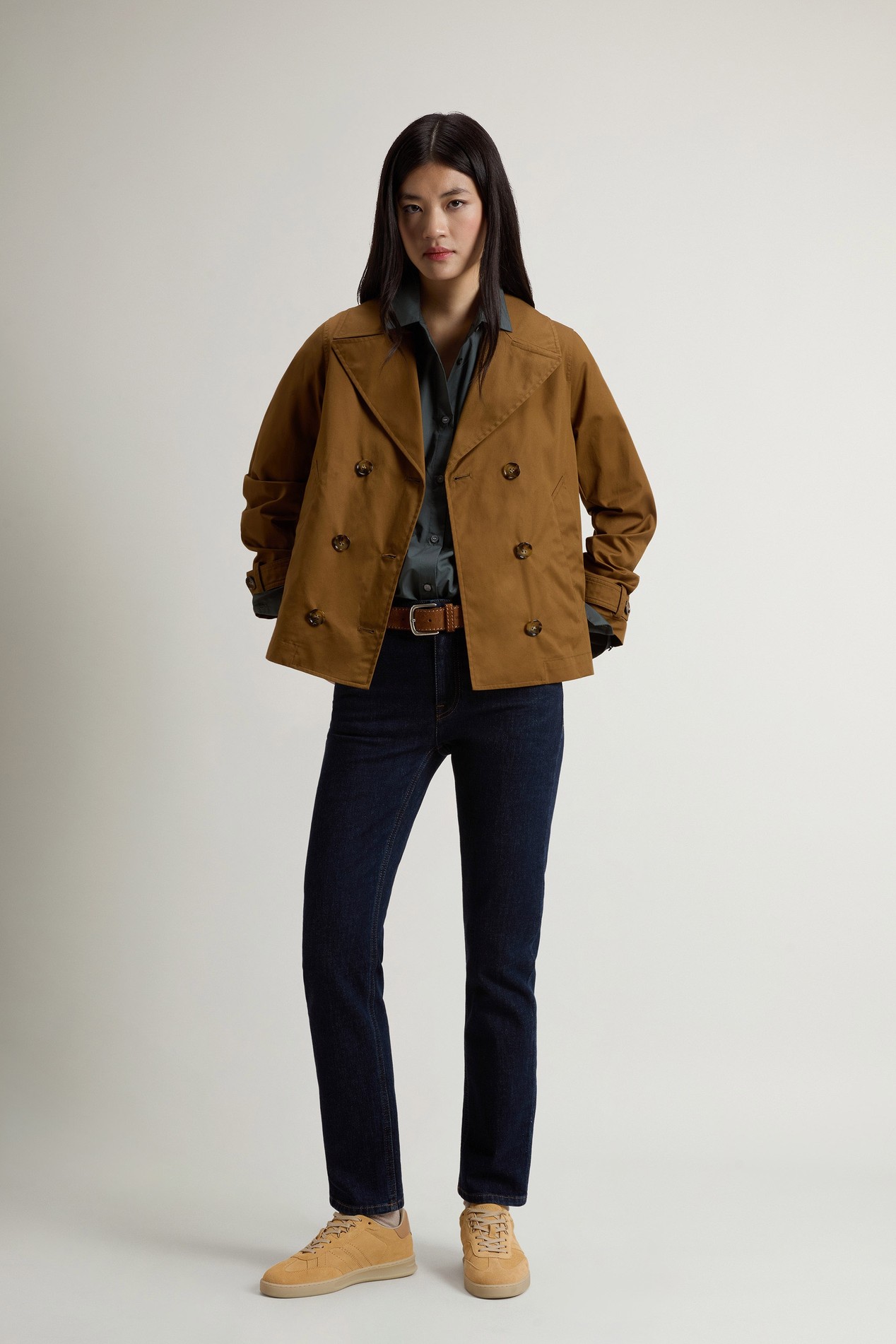 TECH COTTON PEACOAT Brown photo 2 | Woolrich