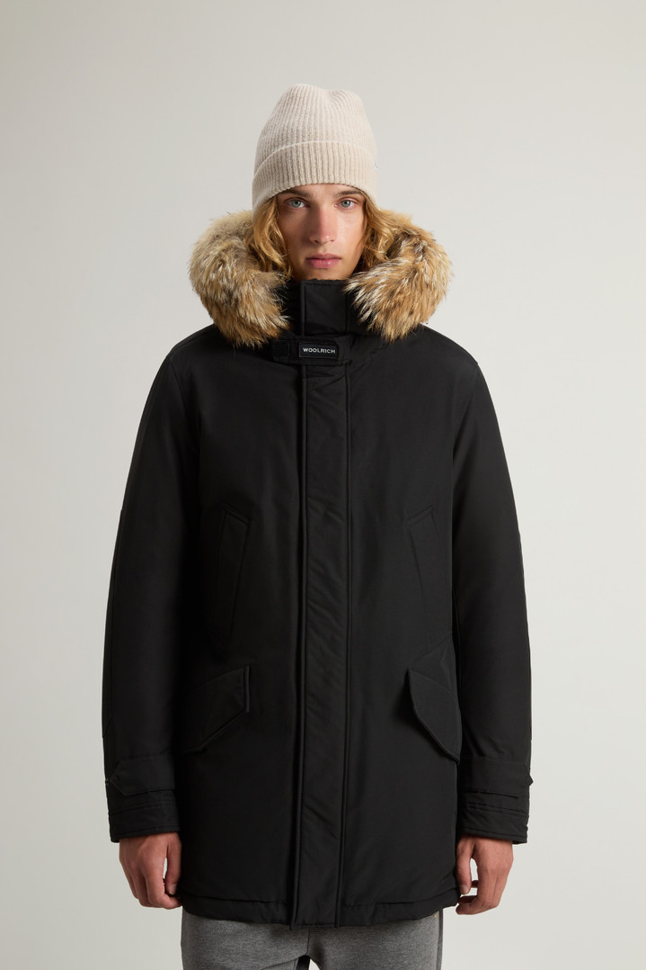 Polar Parka in Ramar Cloth with High Collar and Fur Trim Black photo 1 | Woolrich