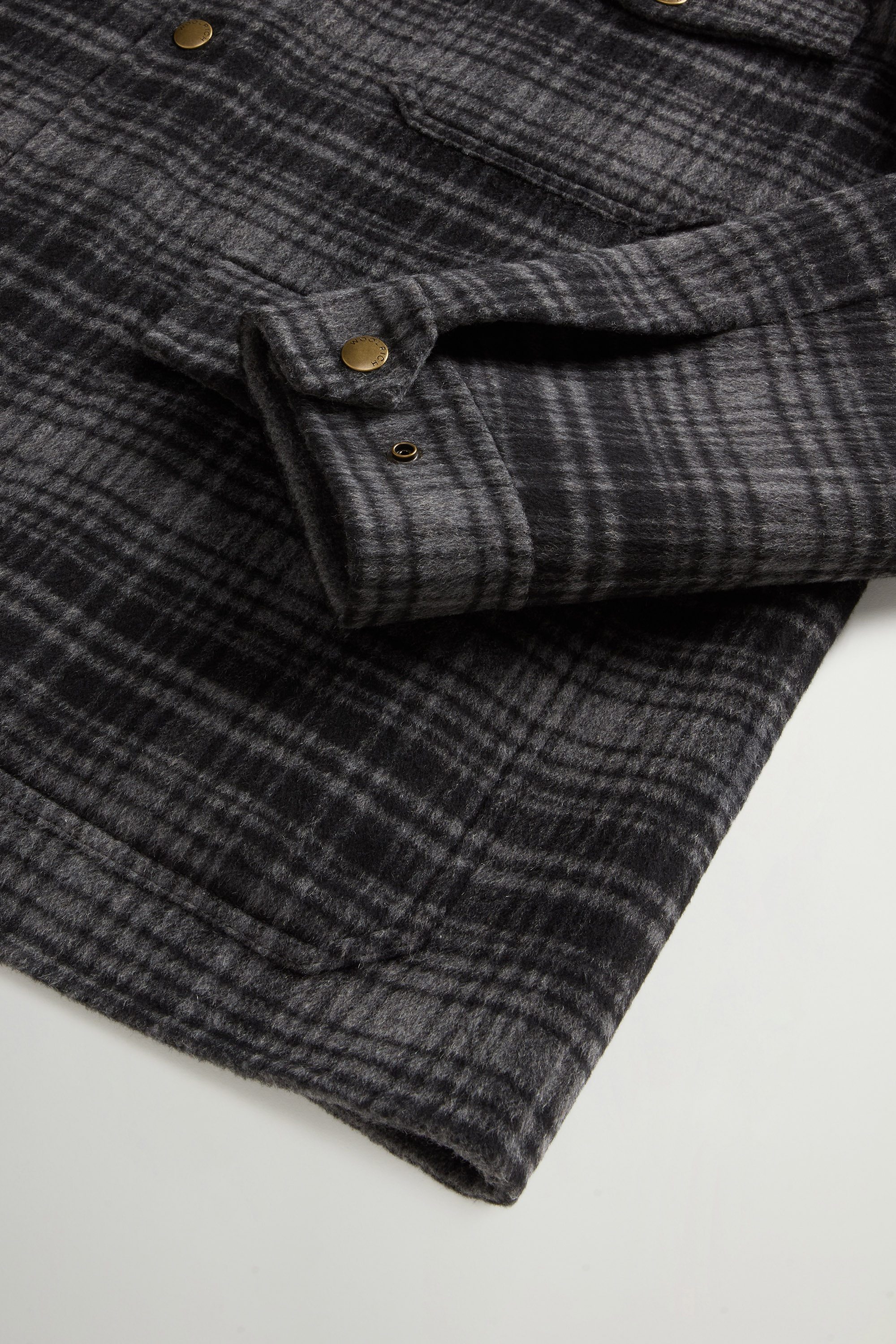Checked Overshirt in Wool Blend Gray photo 7 | Woolrich