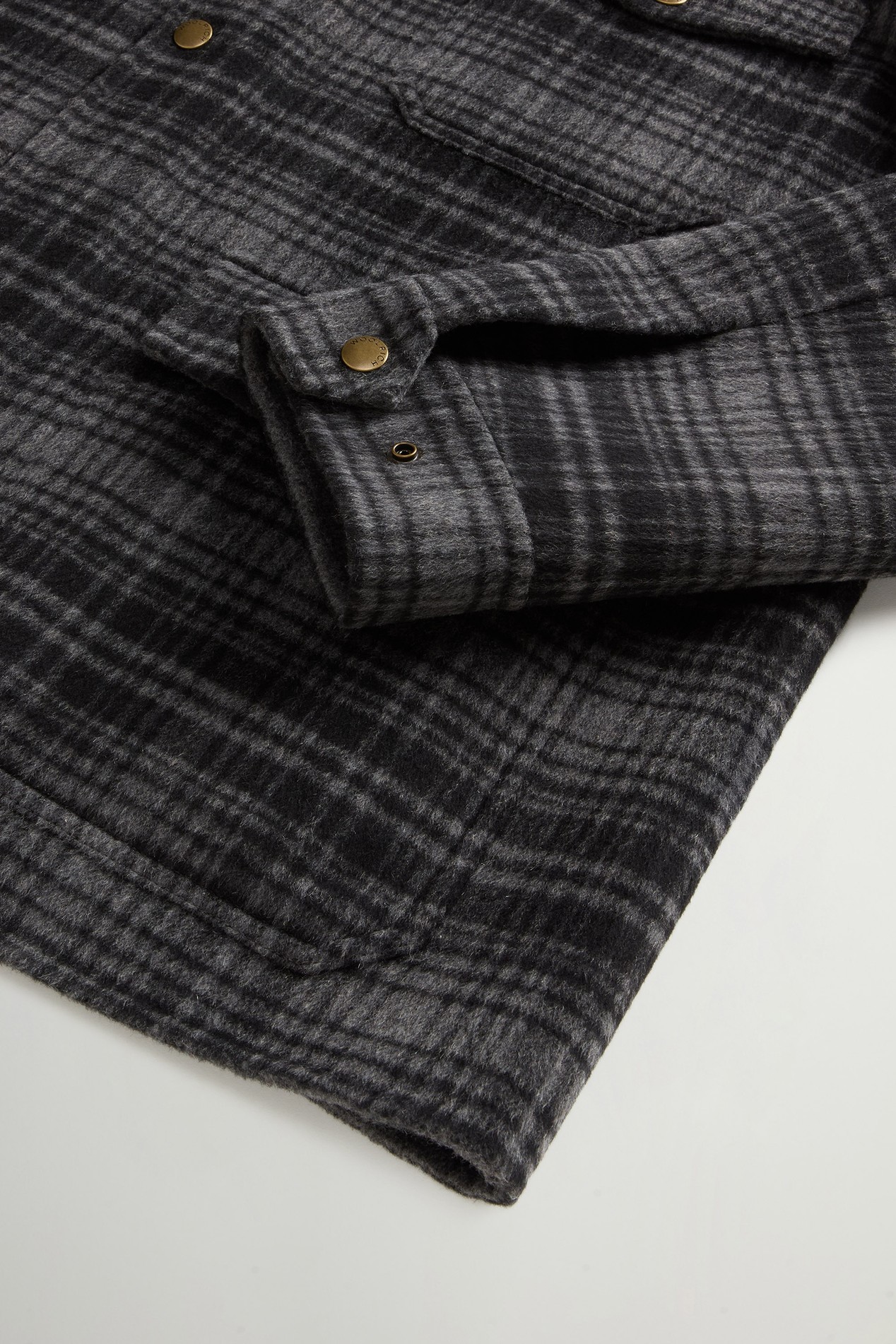 Checked Overshirt in Wool Blend Gray photo 7 | Woolrich
