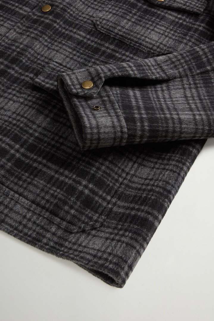 Checked Overshirt in Wool Blend Gray photo 7 | Woolrich