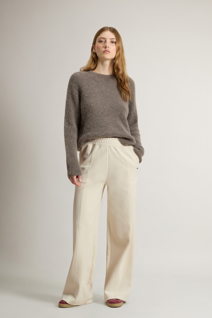 Wide-Leg Pants in Cotton-Blend Interlock White photo 1 | Woolrich