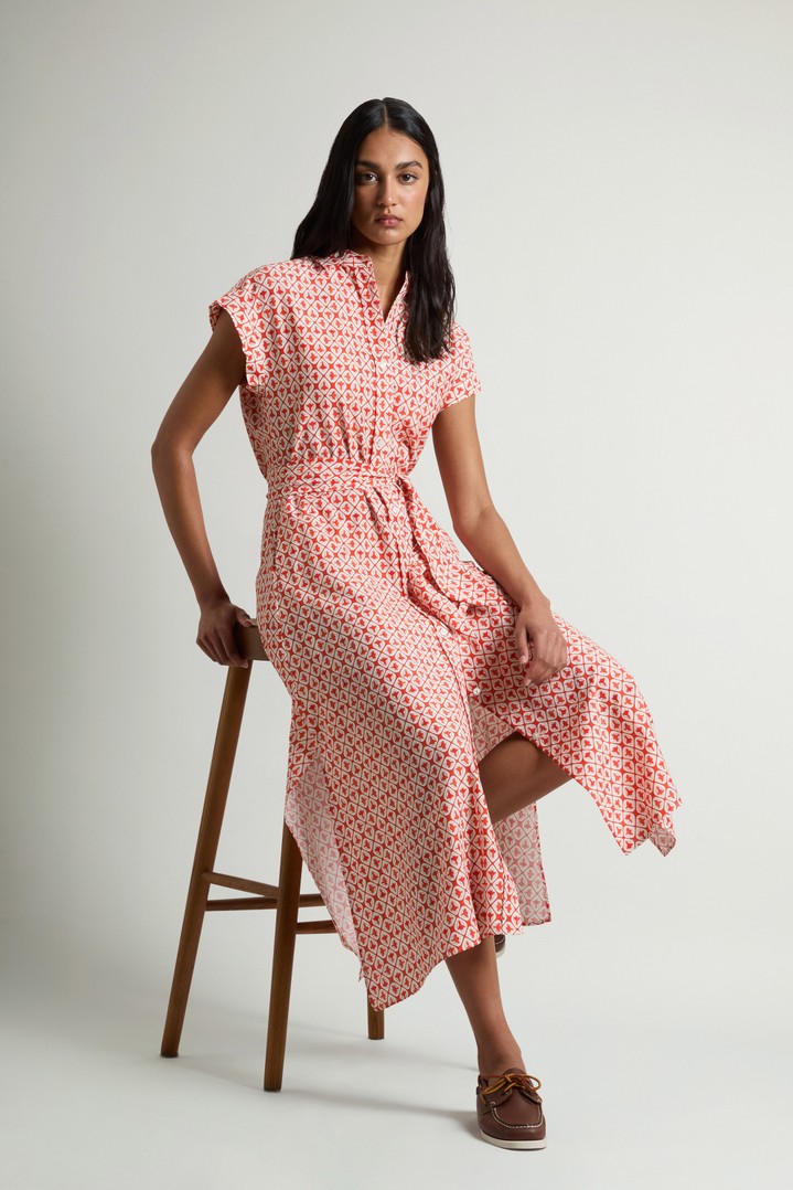 COTTON VISCOSE CHEMISIER DRESS Pink photo 2 | Woolrich
