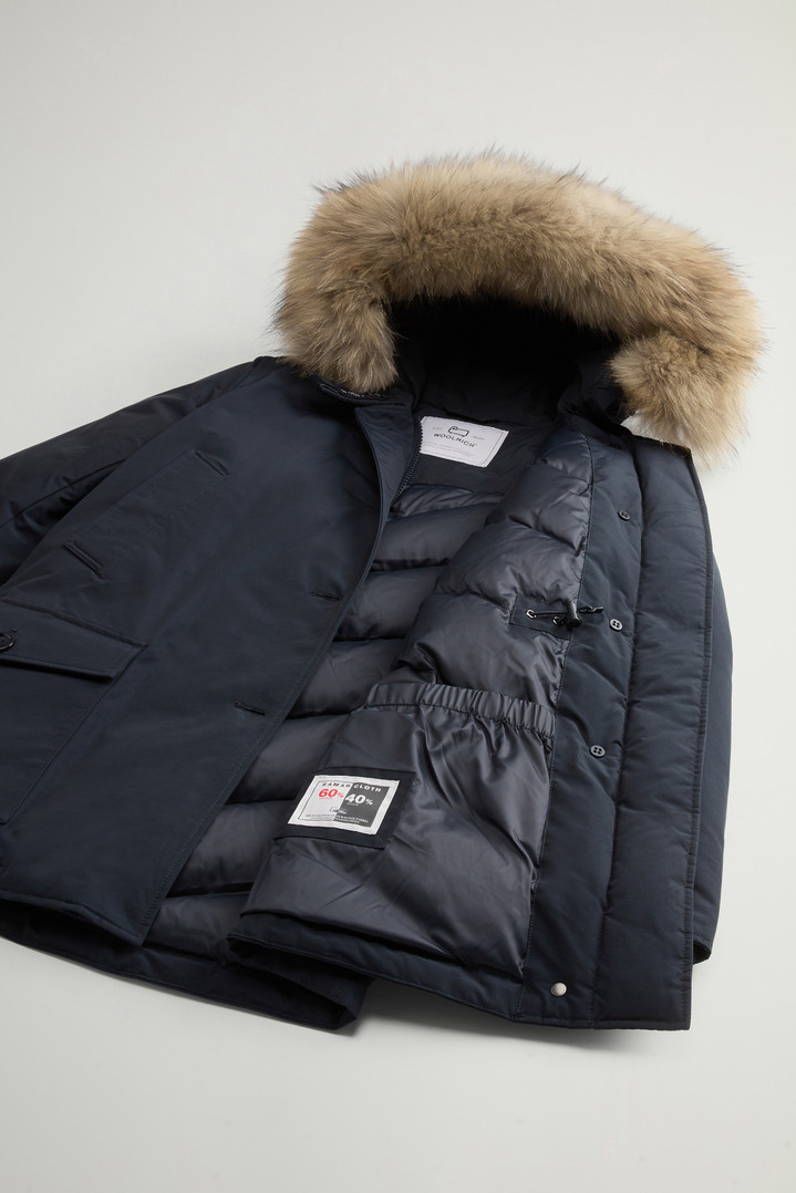 Arctic Parka in Ramar Cloth with Four Pockets and Detachable Fur Blue photo 9 | Woolrich