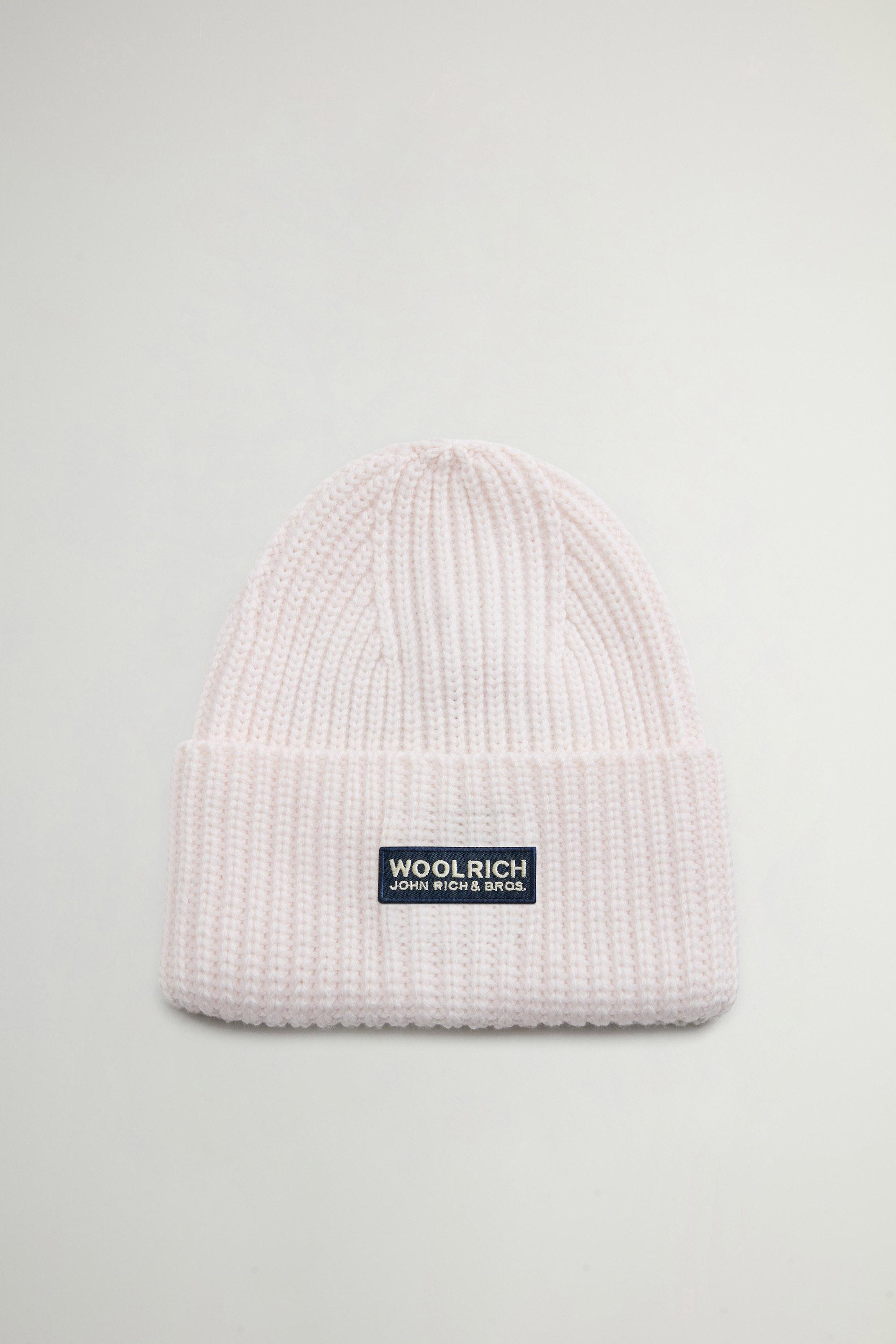 Bonnet côtelé en pure laine vierge Mérinos Blanc photo 1 | Woolrich
