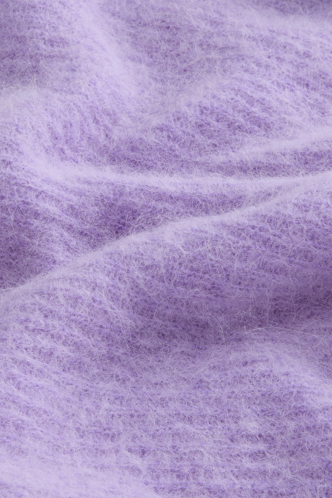 Garment-Dyed Crewneck Sweater in Alpaca and Wool Blend Purple photo 6 | Woolrich