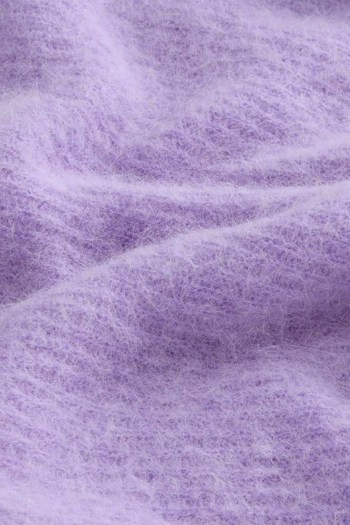 Garment-Dyed Crewneck Sweater in Alpaca and Wool Blend Purple photo 6 | Woolrich