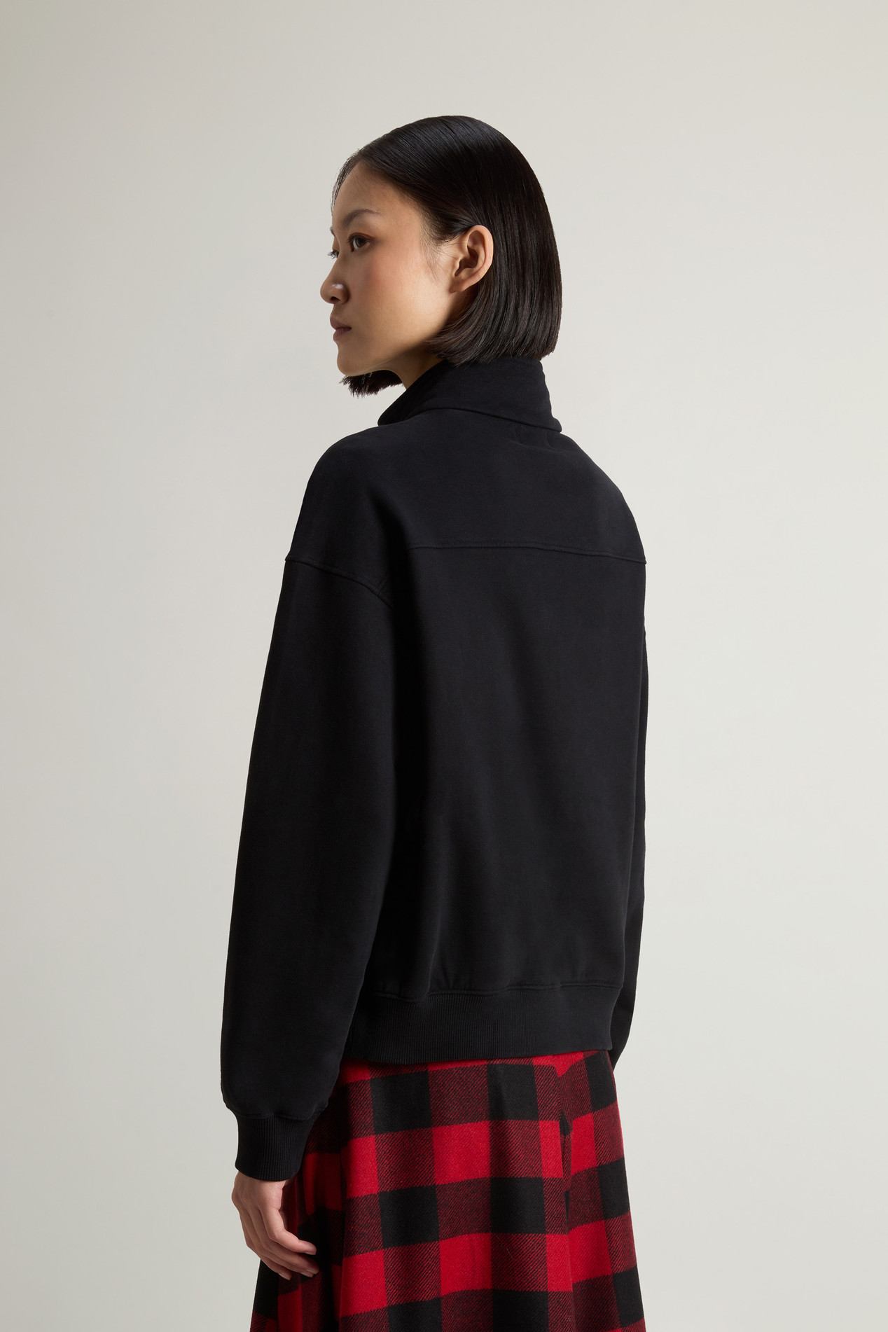 High Neck Sweatshirt in Pure Cotton Black photo 3 | Woolrich