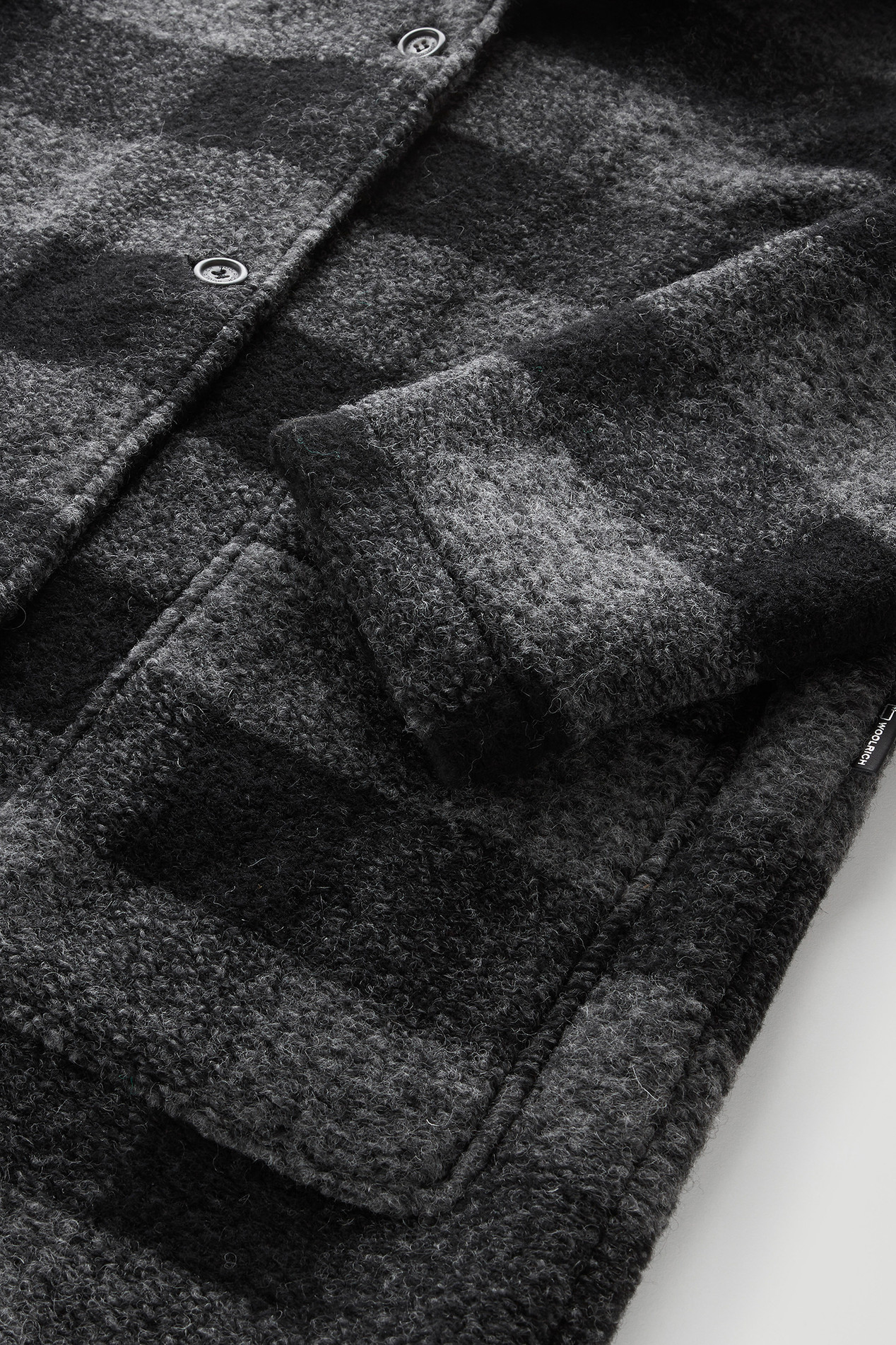 Gentry Coat in Wool Blend with Hood Gray photo 3 | Woolrich