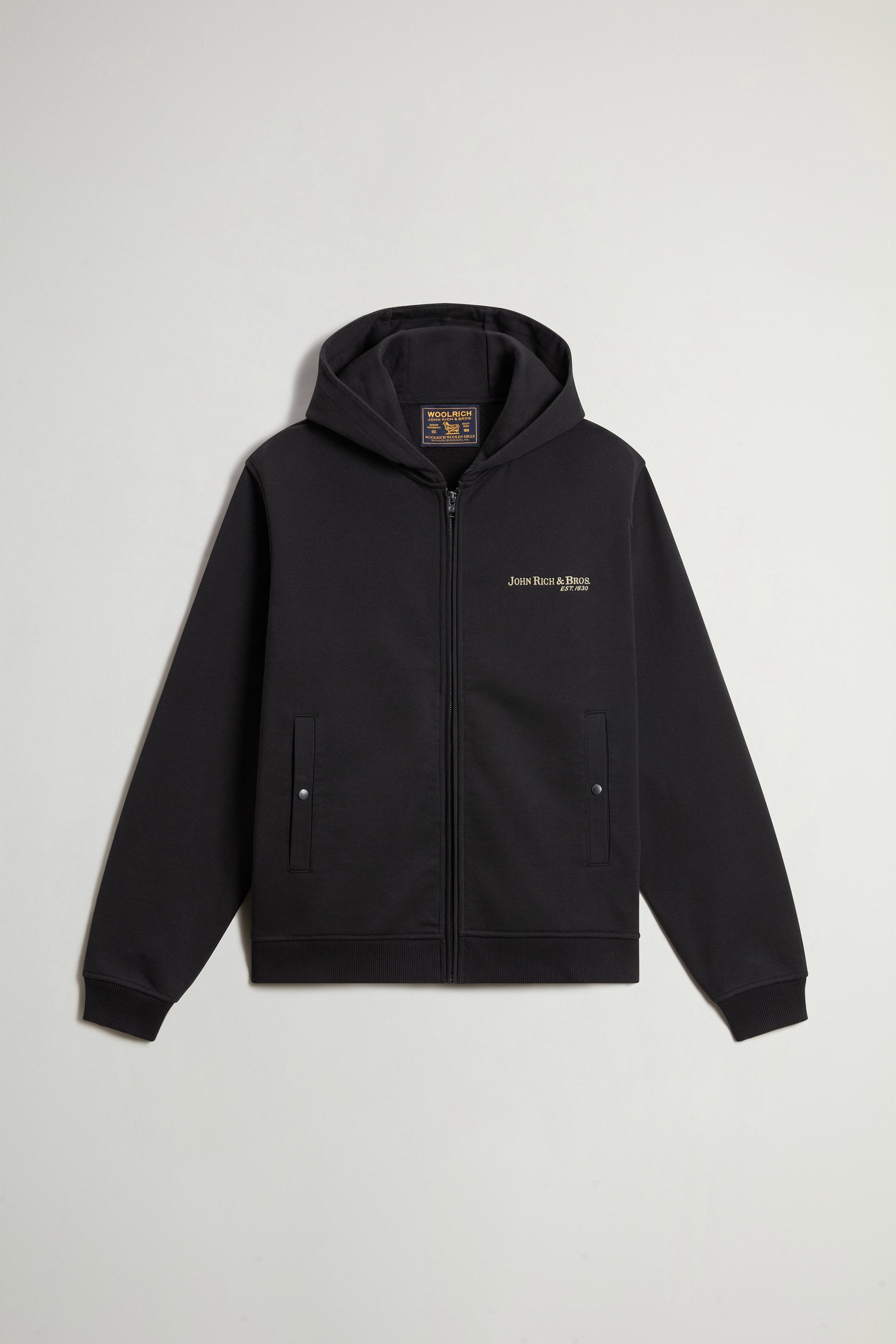 GRAPHIC MIX-MEDIA FULL-ZIP HOODIE Black photo 5 | Woolrich